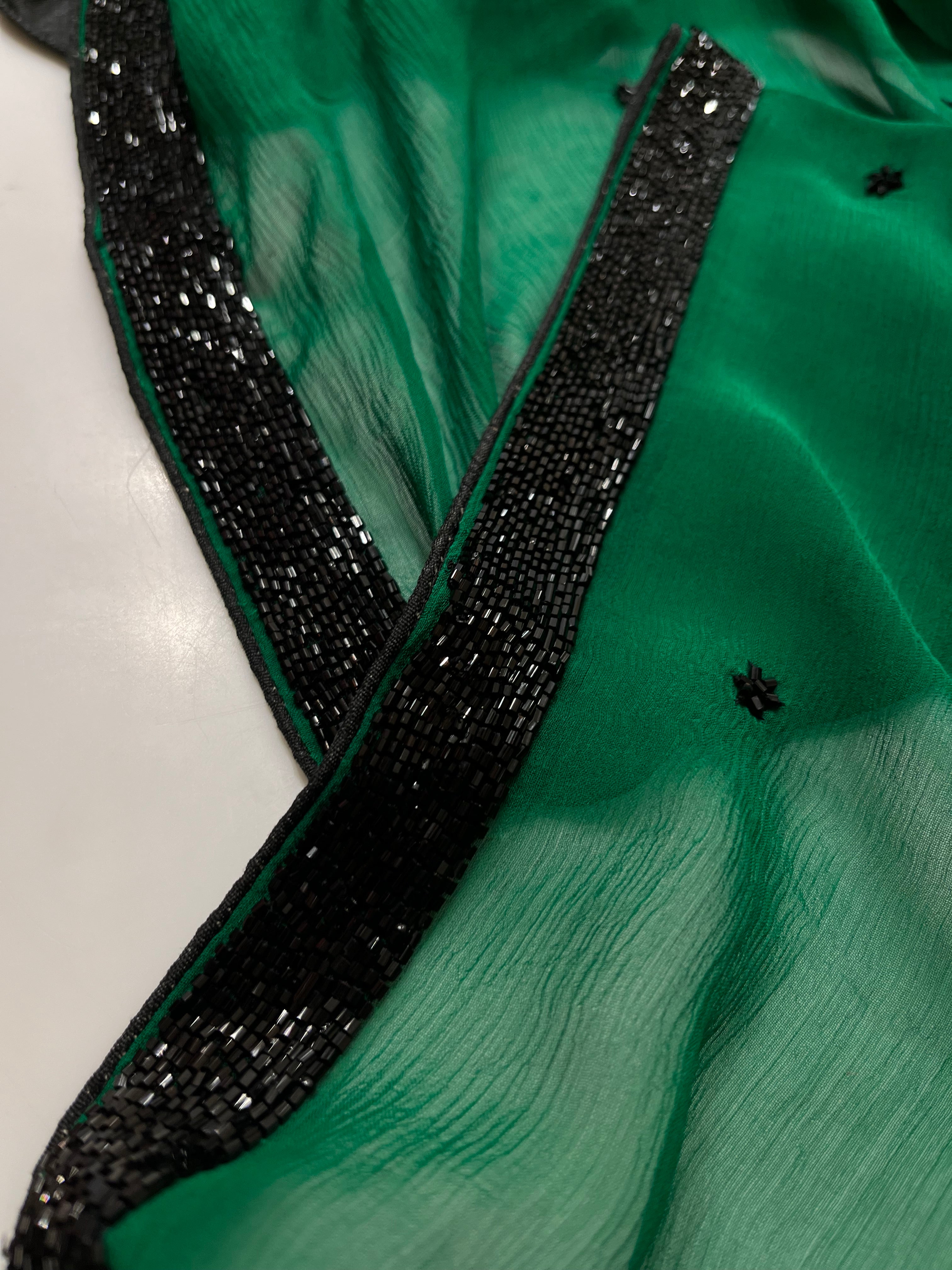 forest green Cocktail saree