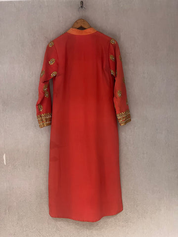 Tangerine Gotta Patti jacket style kurta