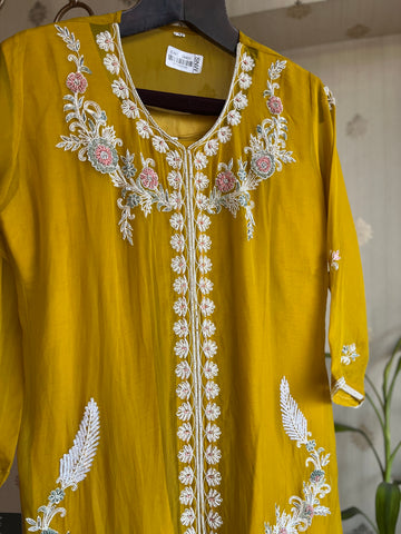 Mustard Organza suit