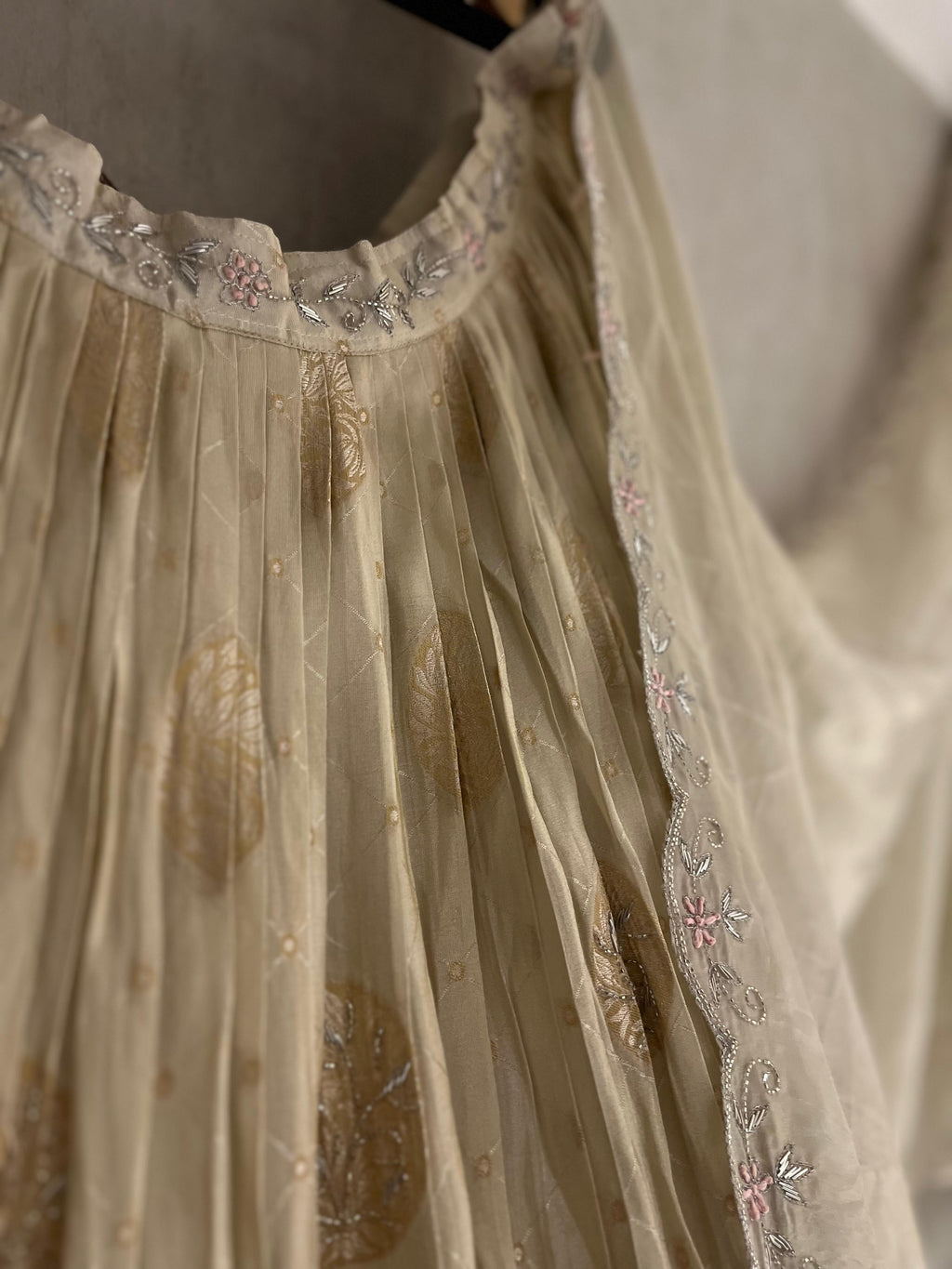 Ivory and Gold Lehenga Set