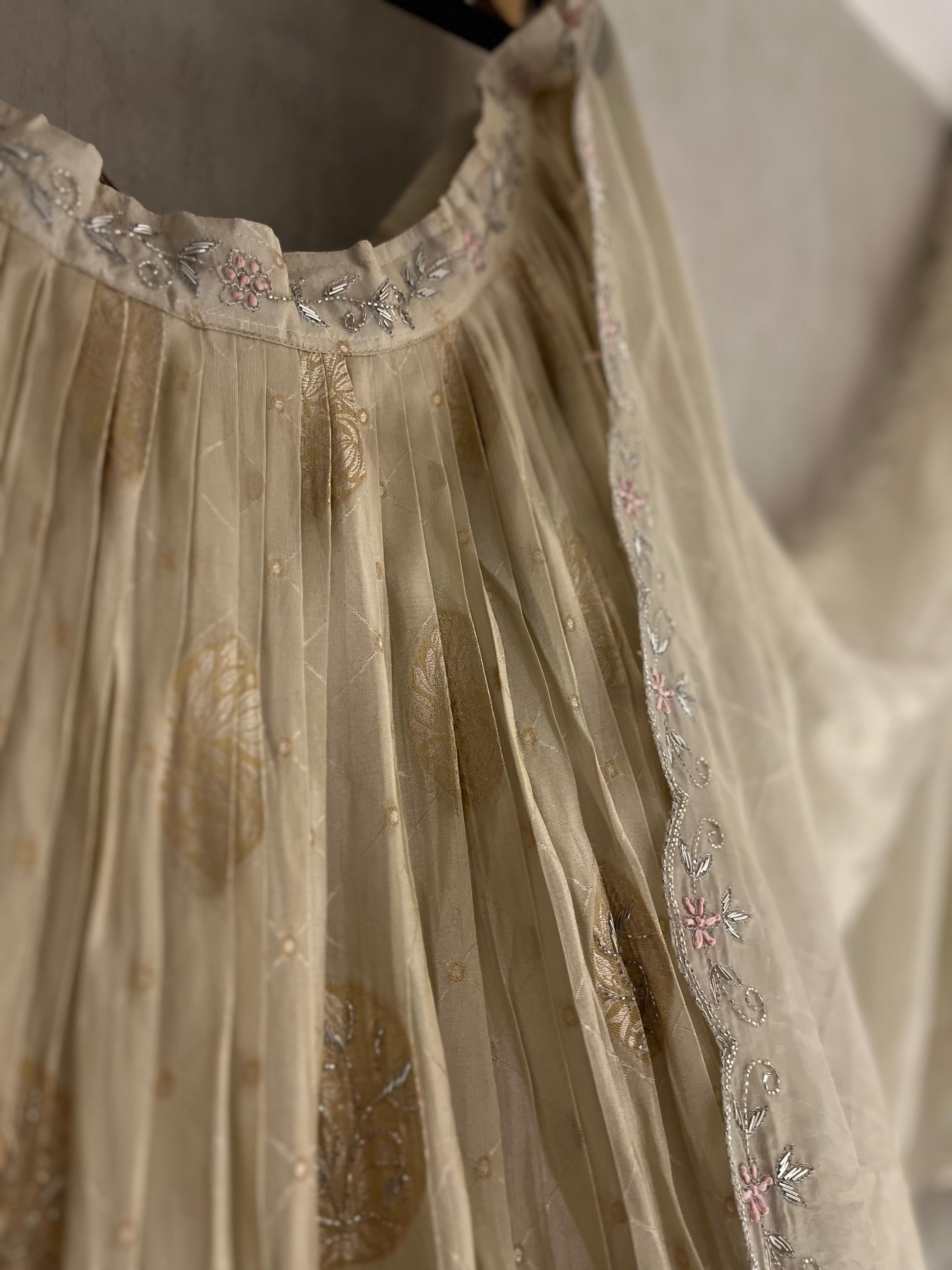 Ivory and Gold Lehenga Set