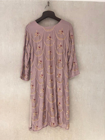 Mauve pink sequins kurta