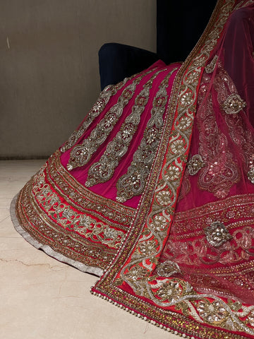 Deep Pink Bridal Lehenga Set