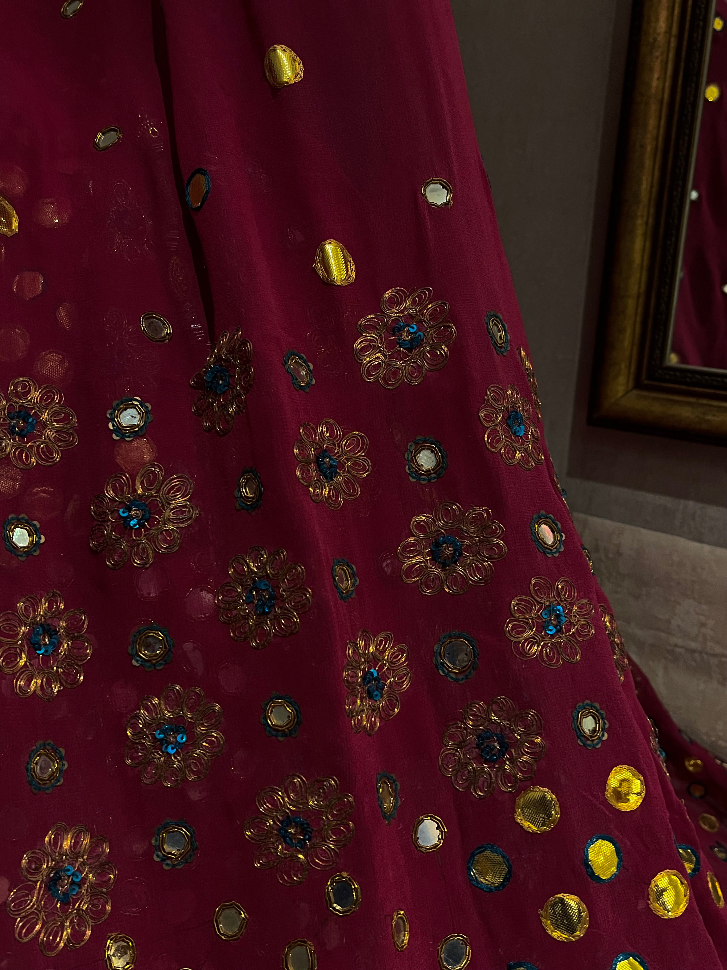 Evening Mahroon Lehenga Set