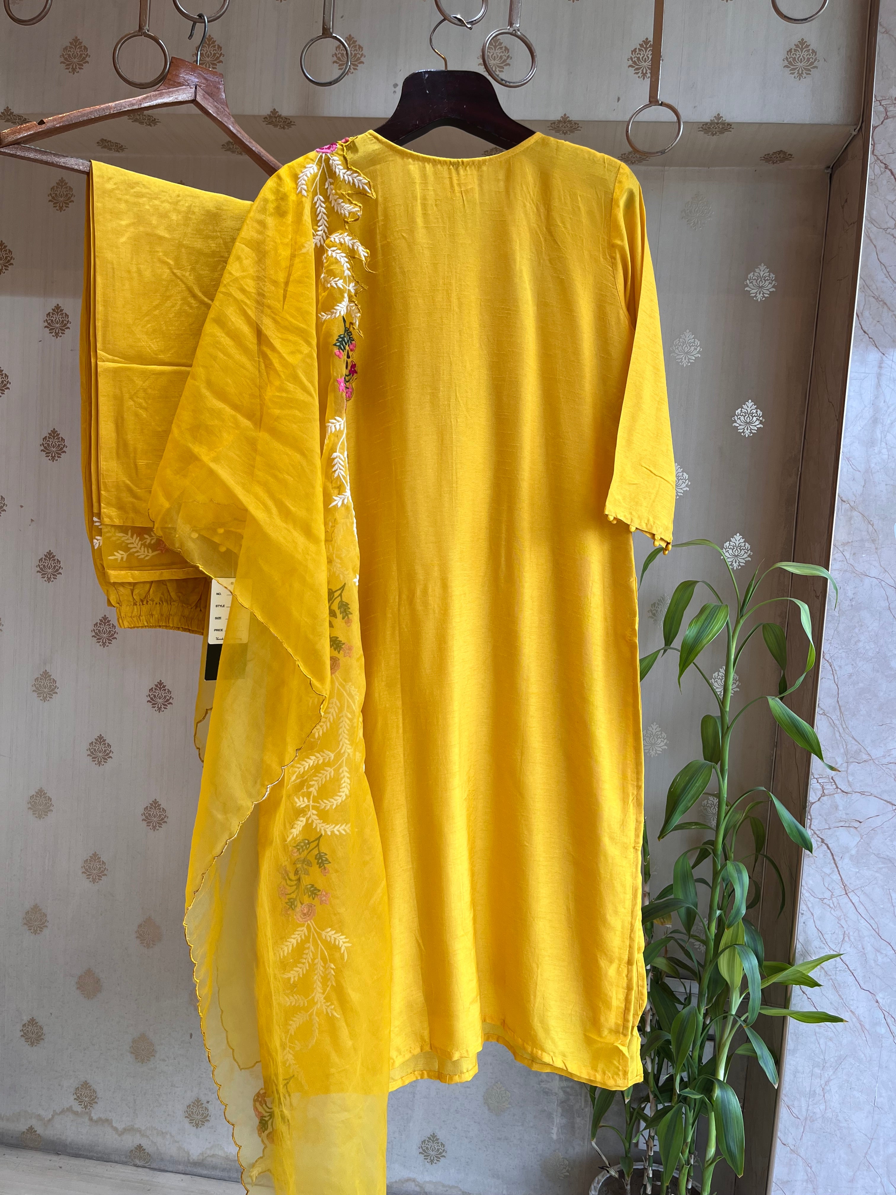 Mango Yellow Straight Suit Set