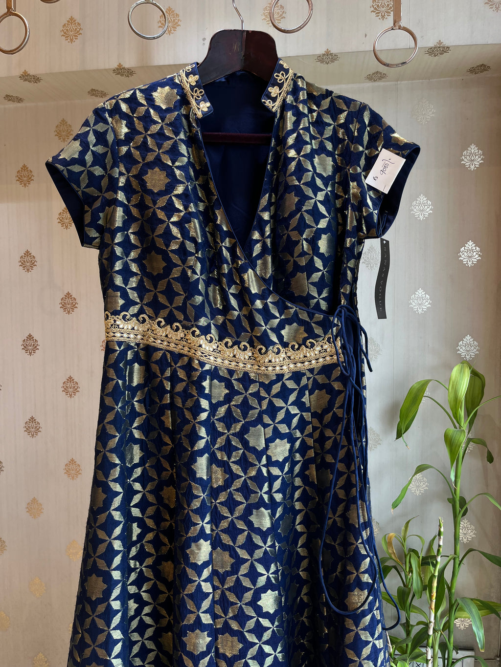 Midnight Blue Banarasi Angrakha