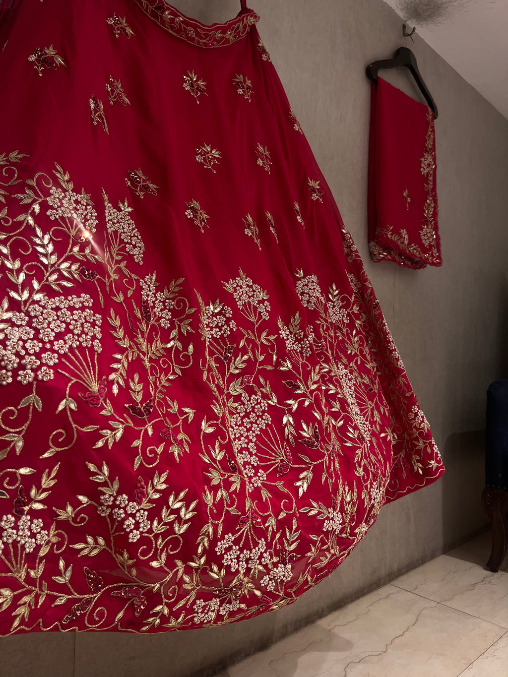 Meera in Raani pink lehenga set