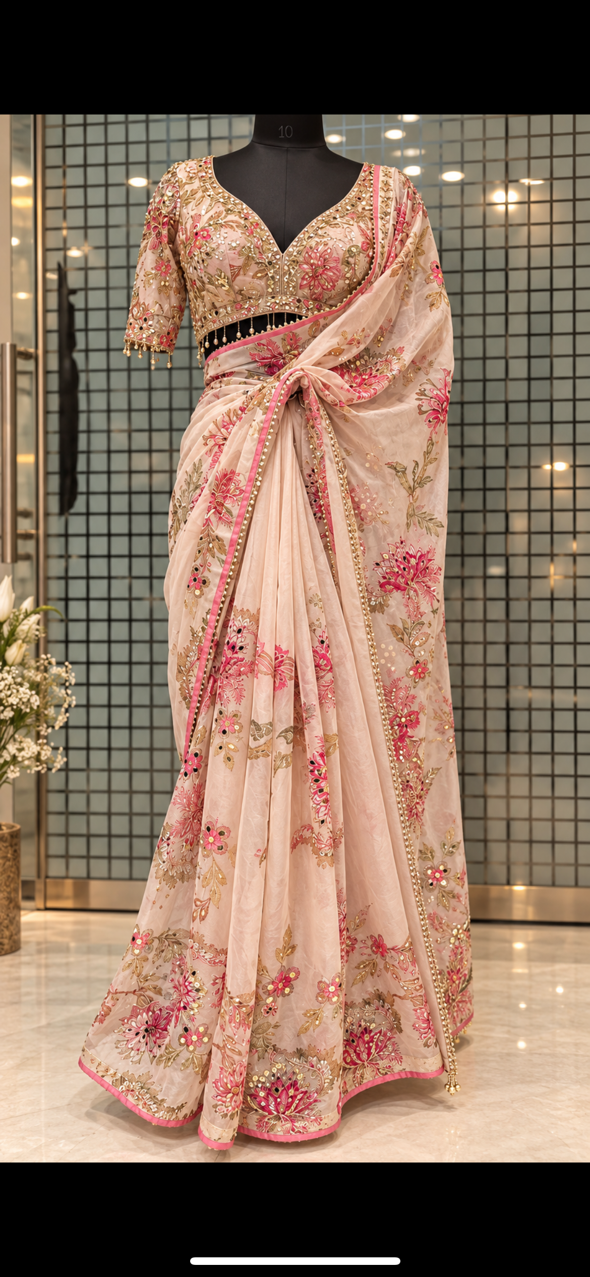 Mahima flora organza sari