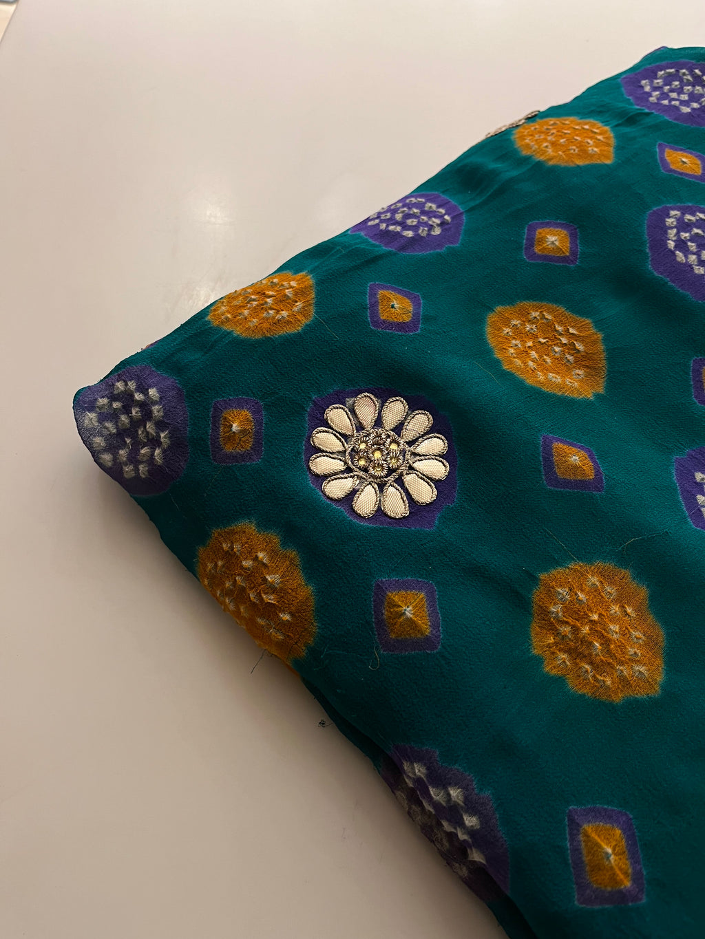 Teal Green Georgette Saree