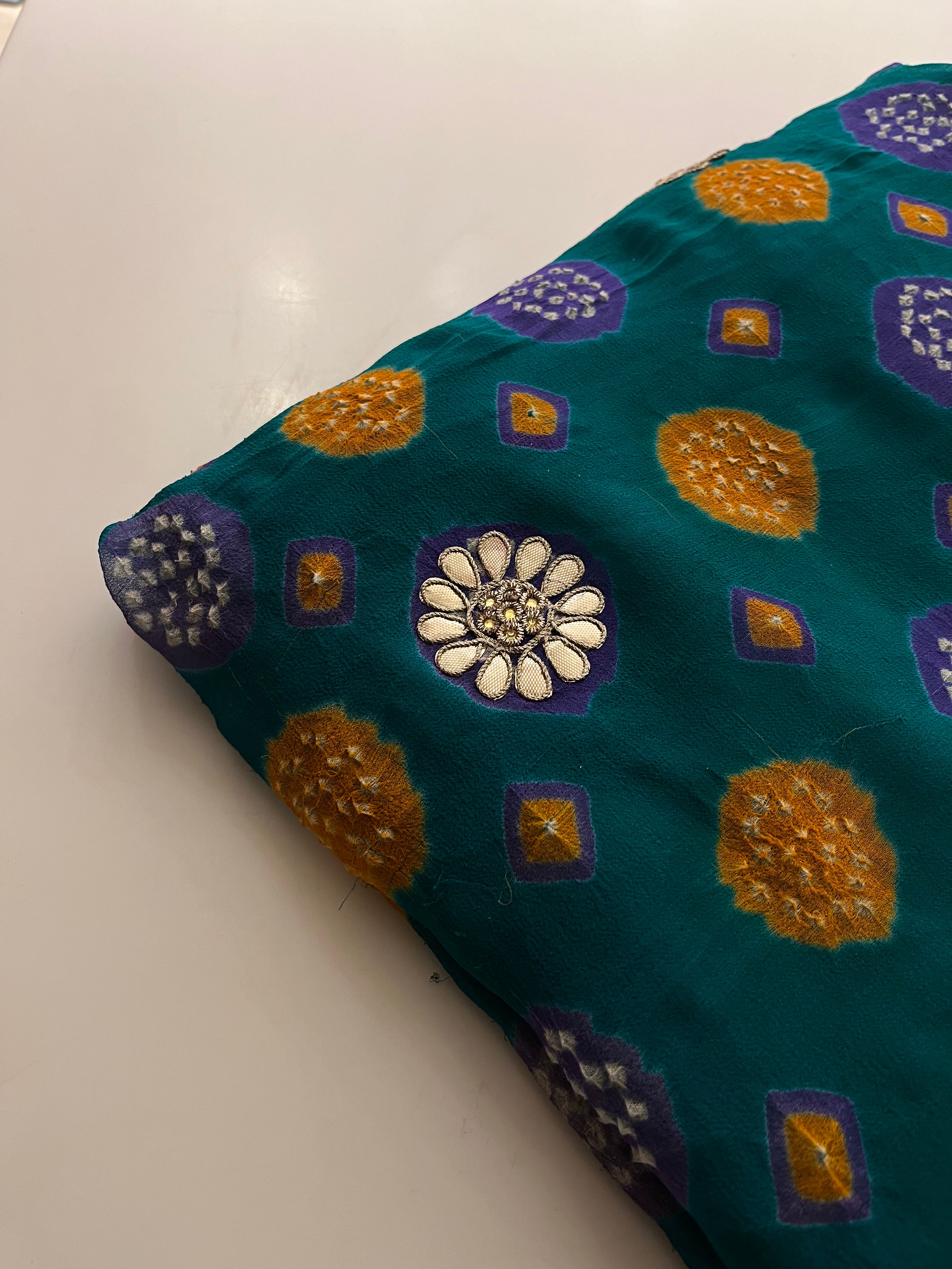 Teal Green Georgette Saree