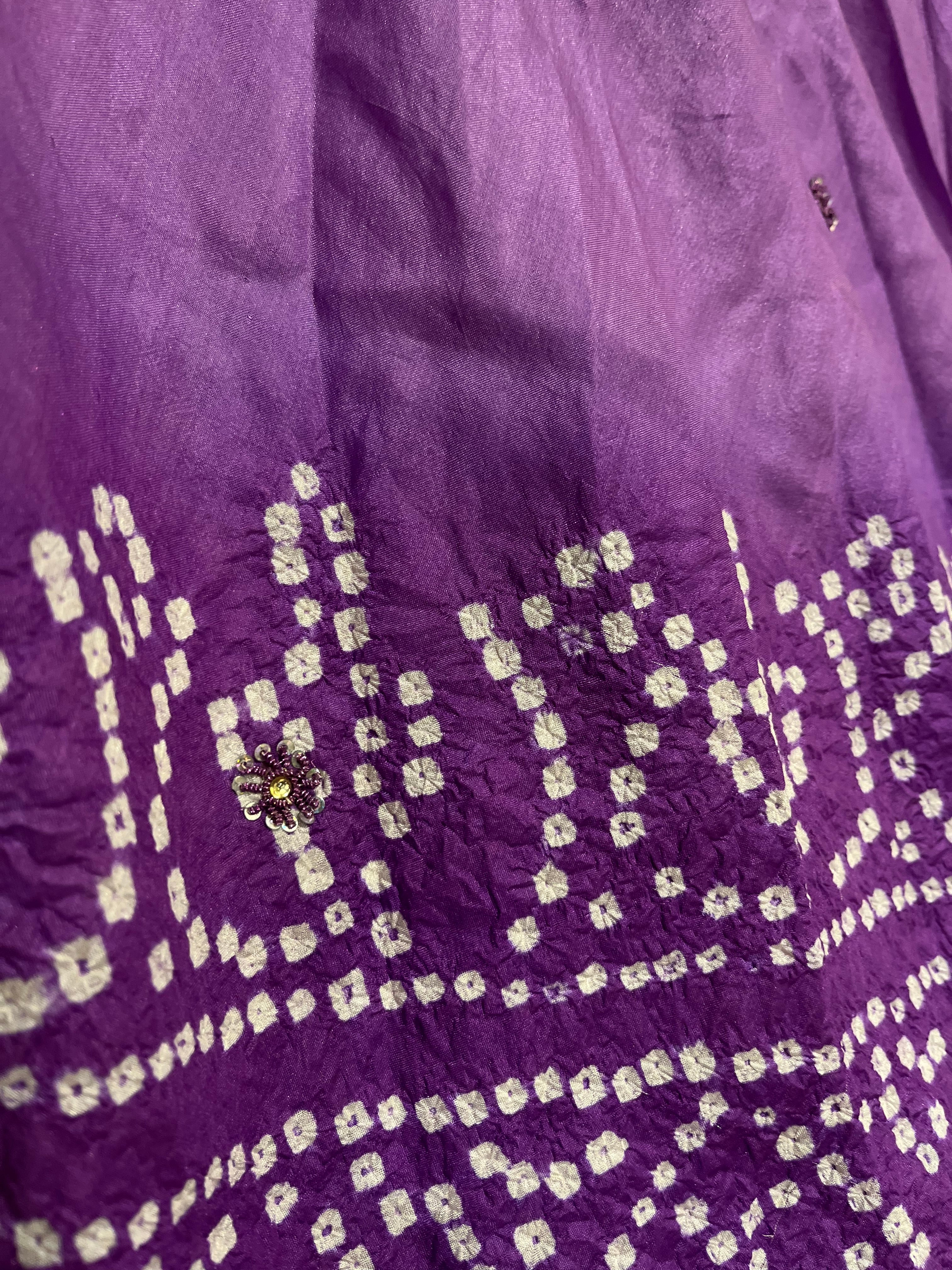 Beautiful Purple Bandej Lehenga Set