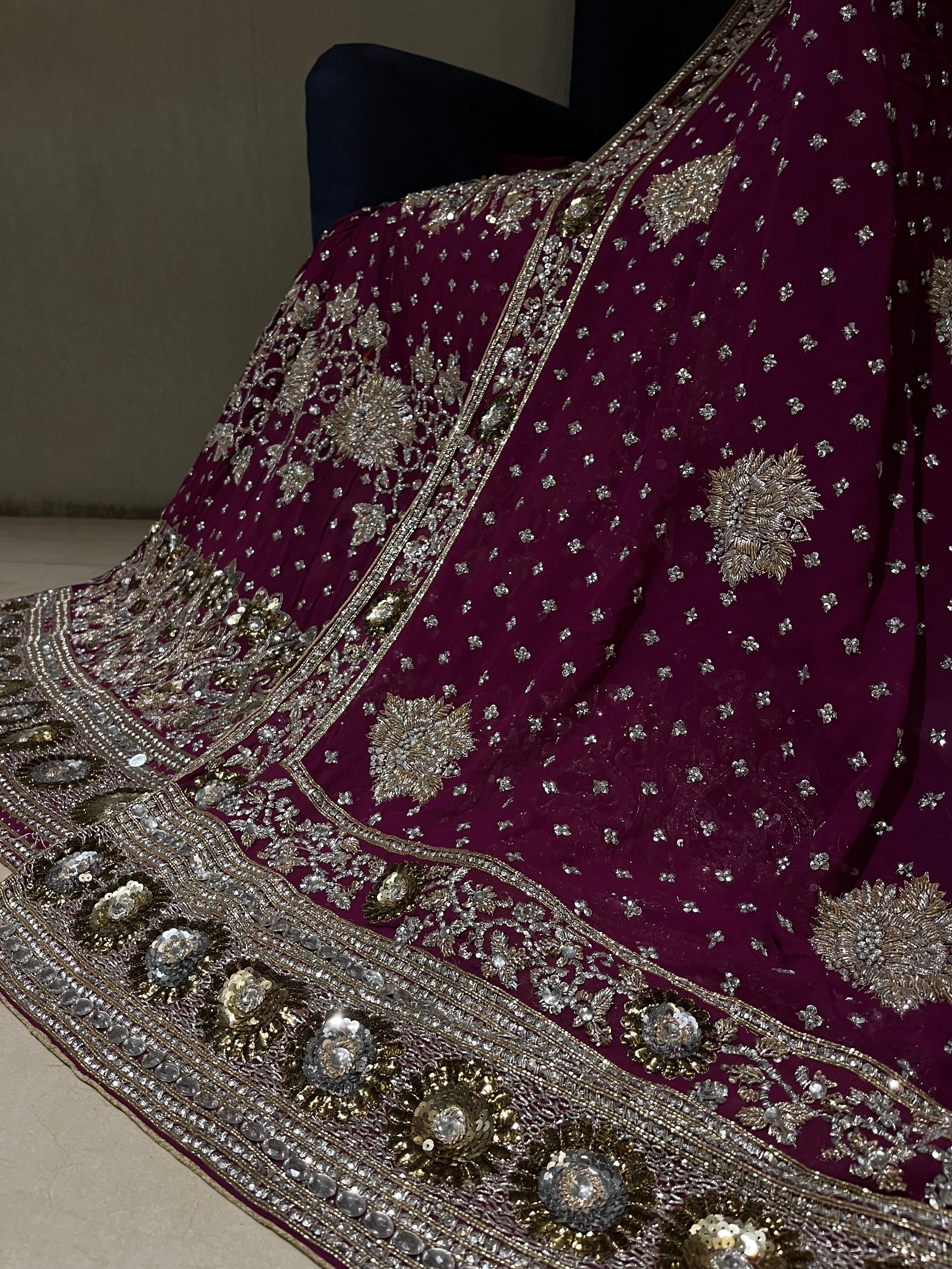 Plum Zardozi Lehenga Set