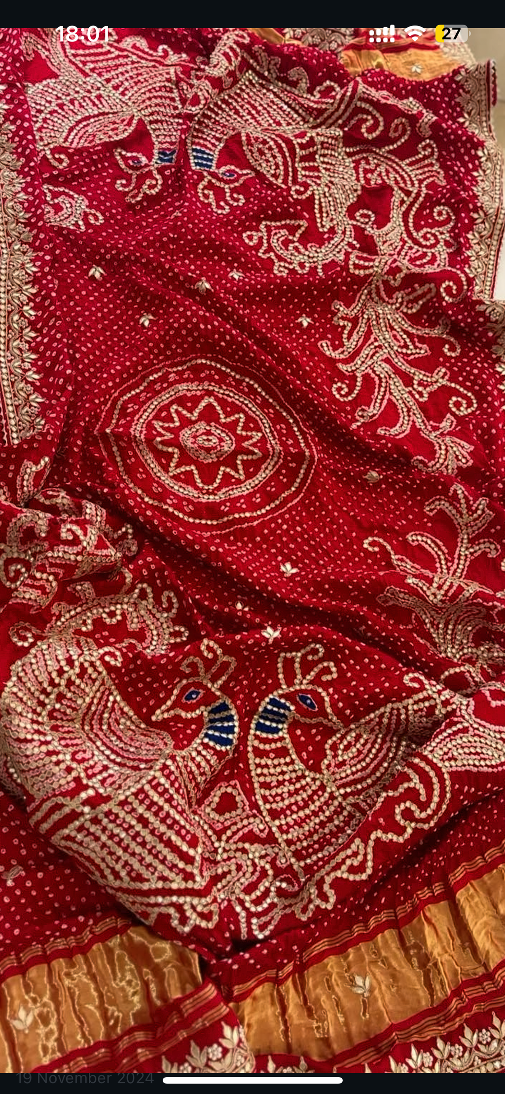 Prettiest handwork bhandej dupatta