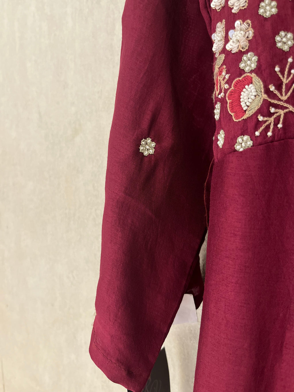 Wine and Peach Anarkali Suit
