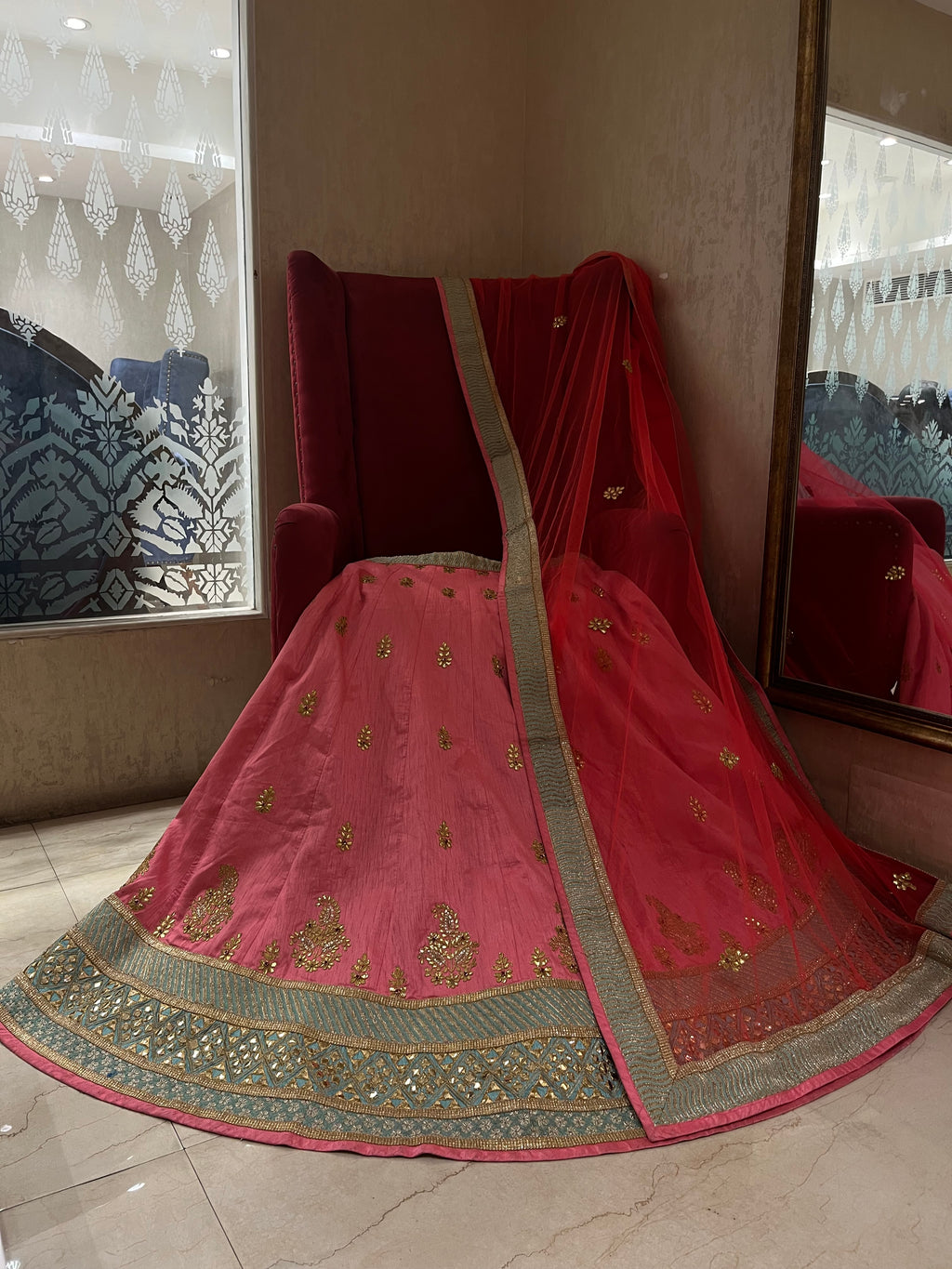 Raw Silk Lehenga Set