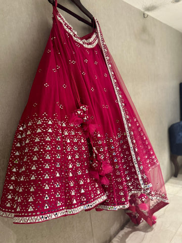 Mirror work Rani Lehenga