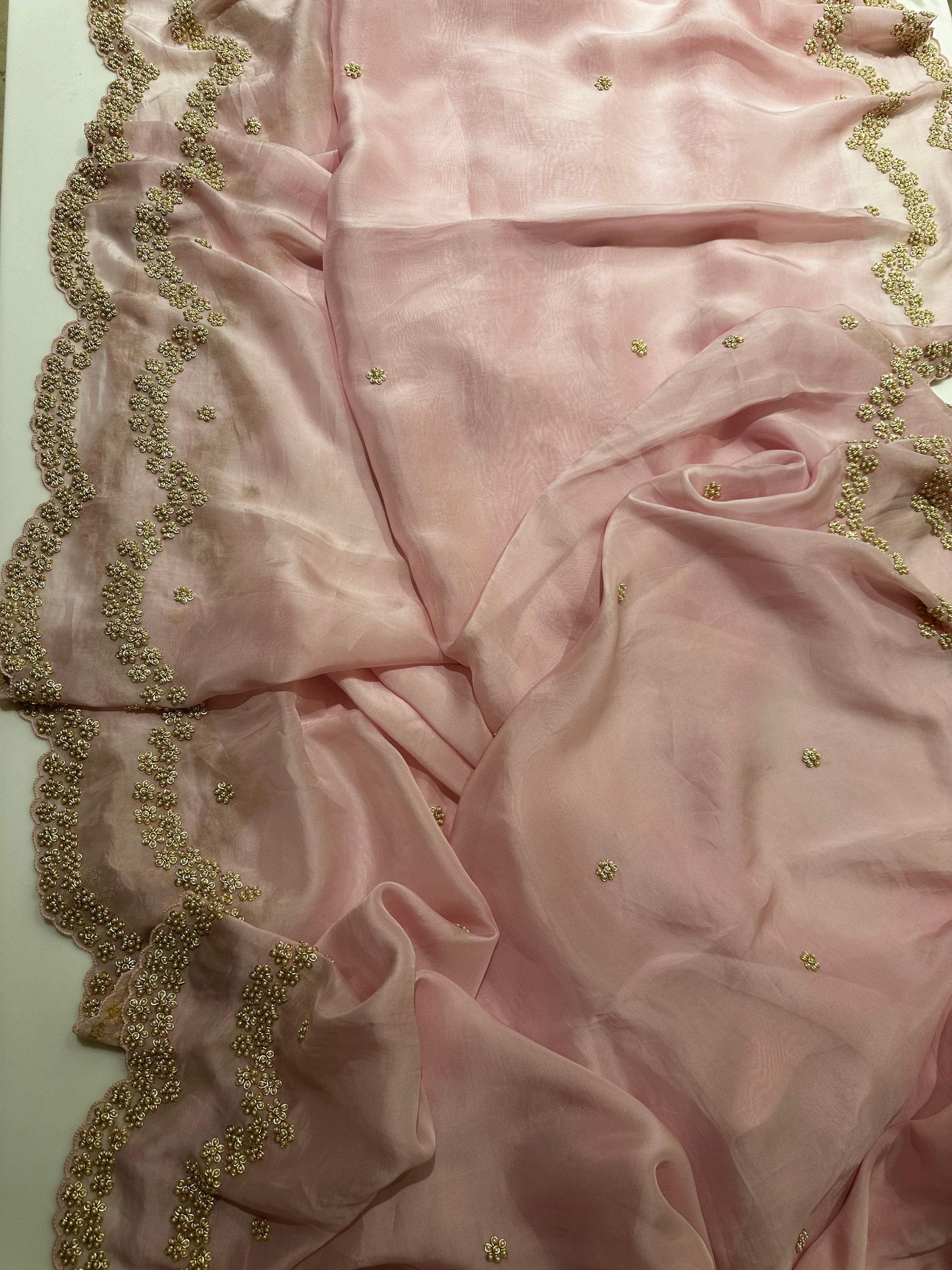 Lotus Pearl Pink Saree
