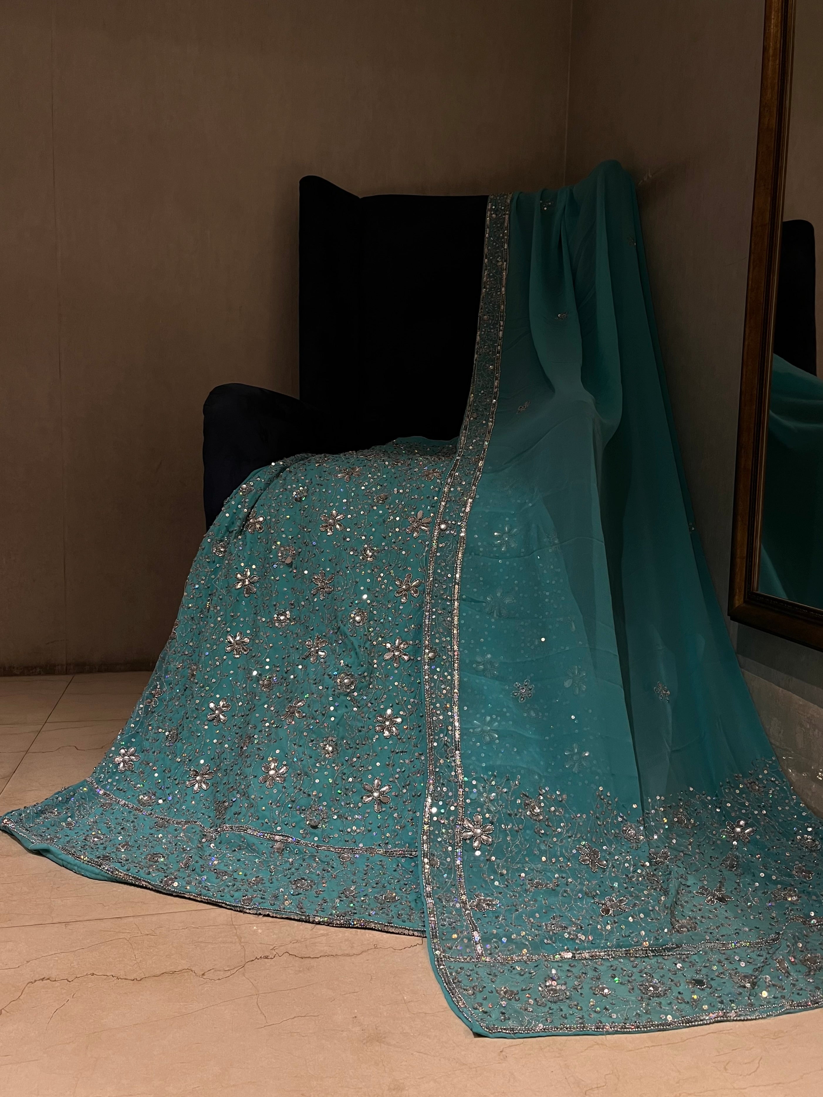 Sky Glitter Lehenga Set