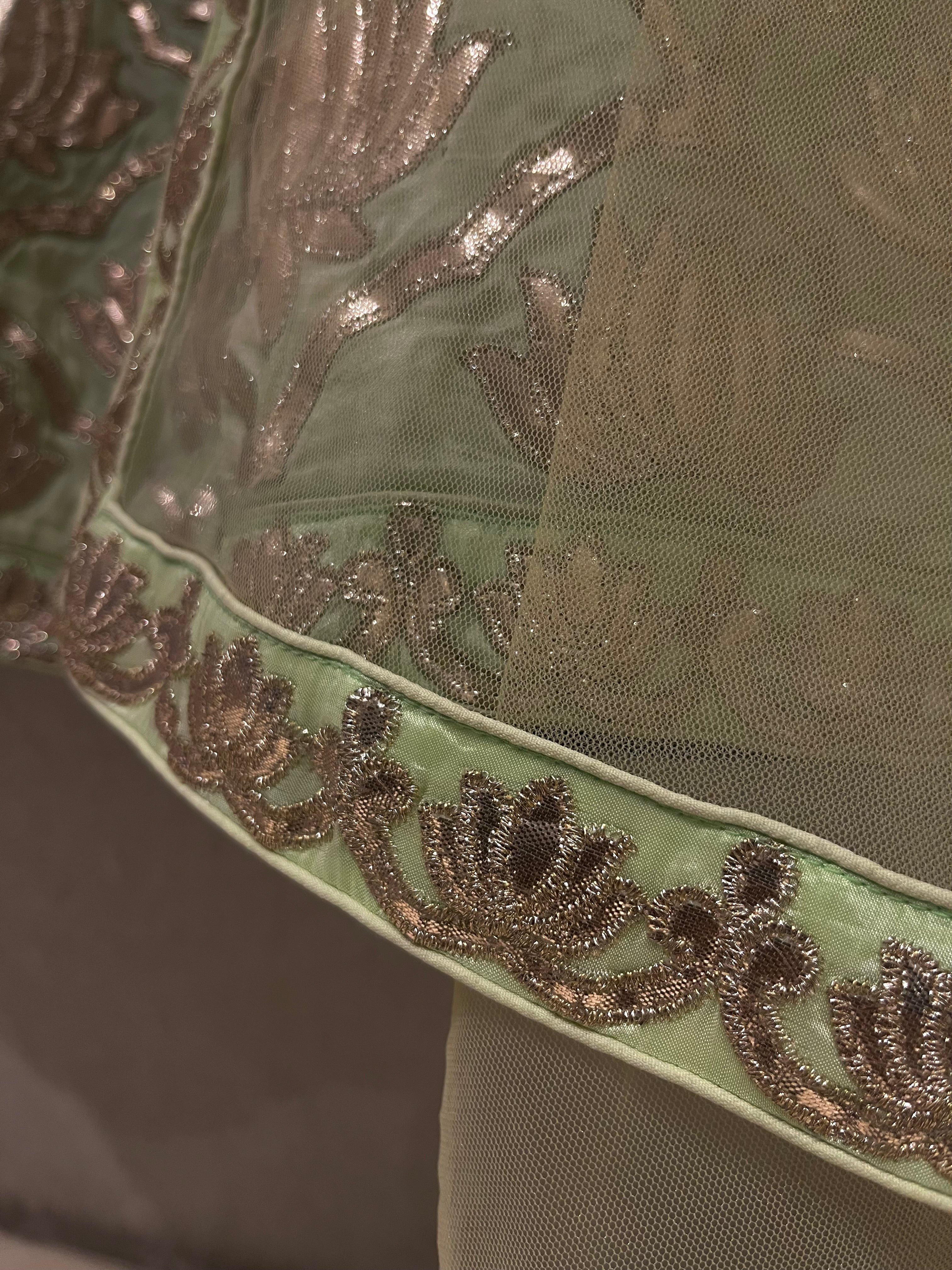 Elaichi Green lotus Lehenga Set