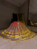 yellow&peach lehenga set