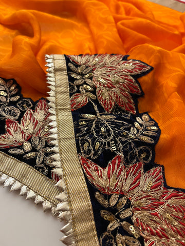 Tangerine Half-Half saree