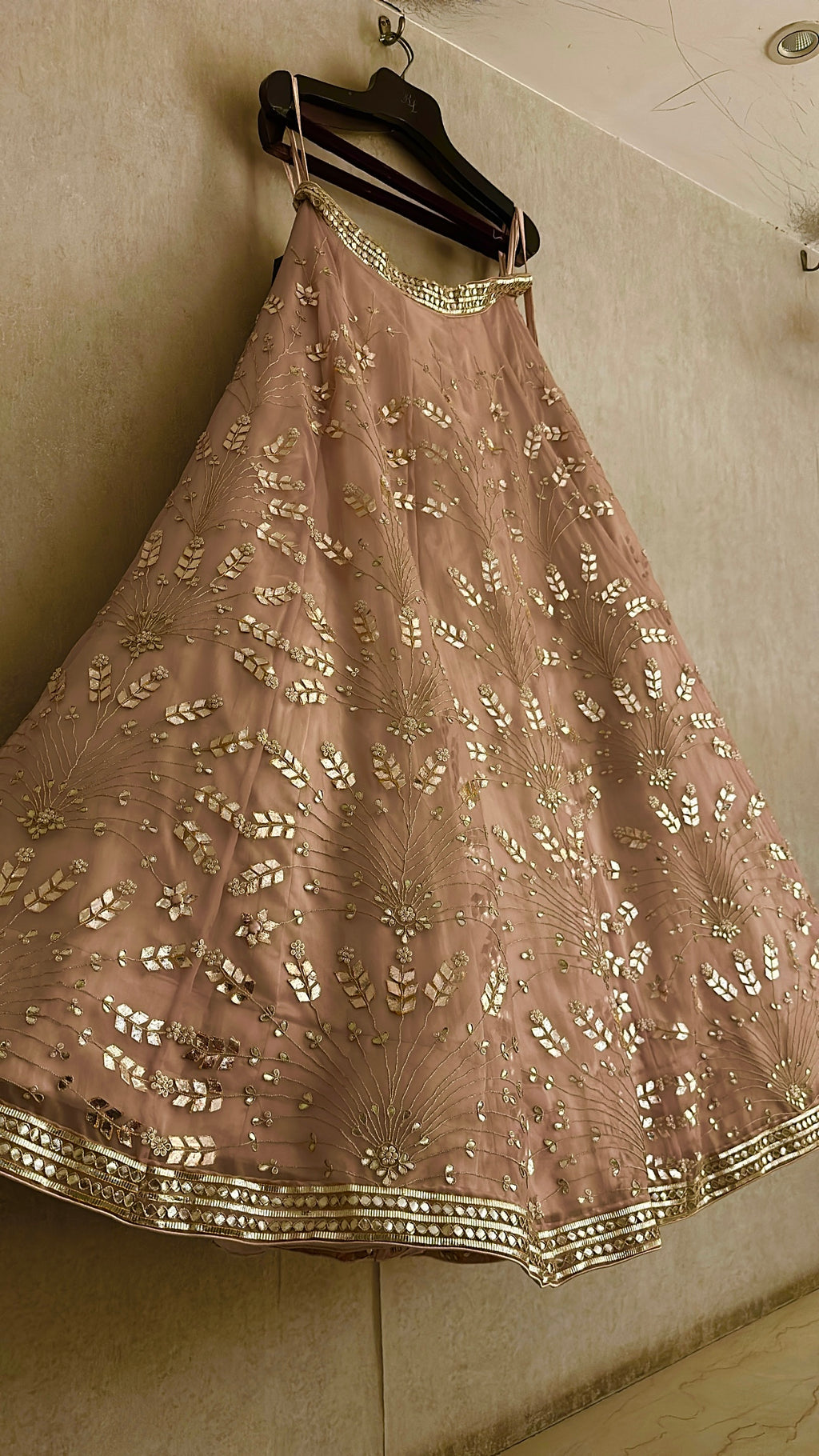 Gauri Lehenga set Peach Nude shade