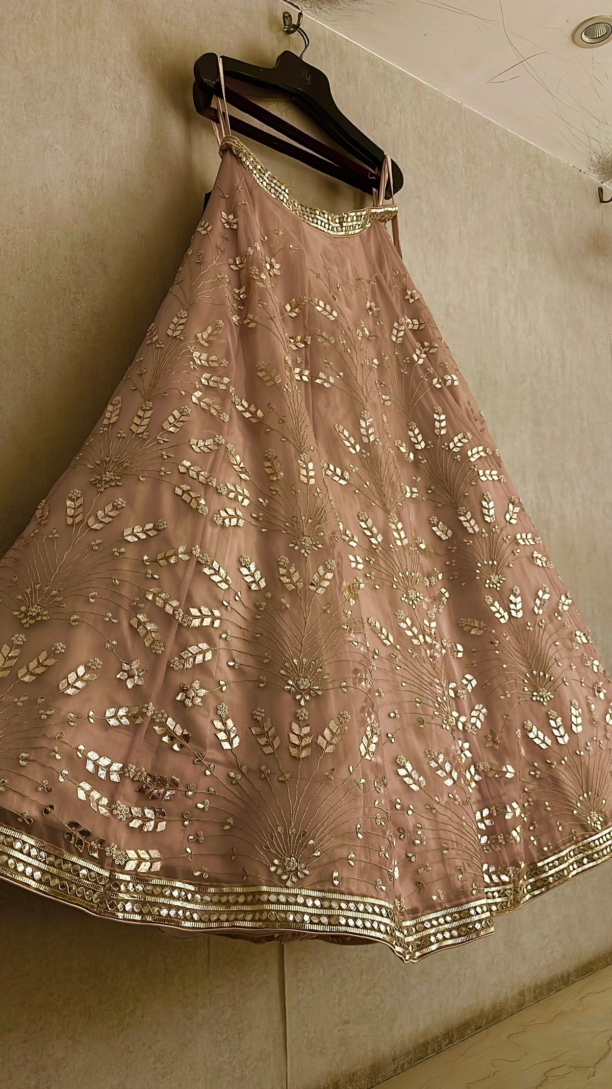 Gauri Lehenga set Peach Nude shade