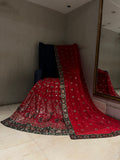 Deep Red Georgette Lehenga Set
