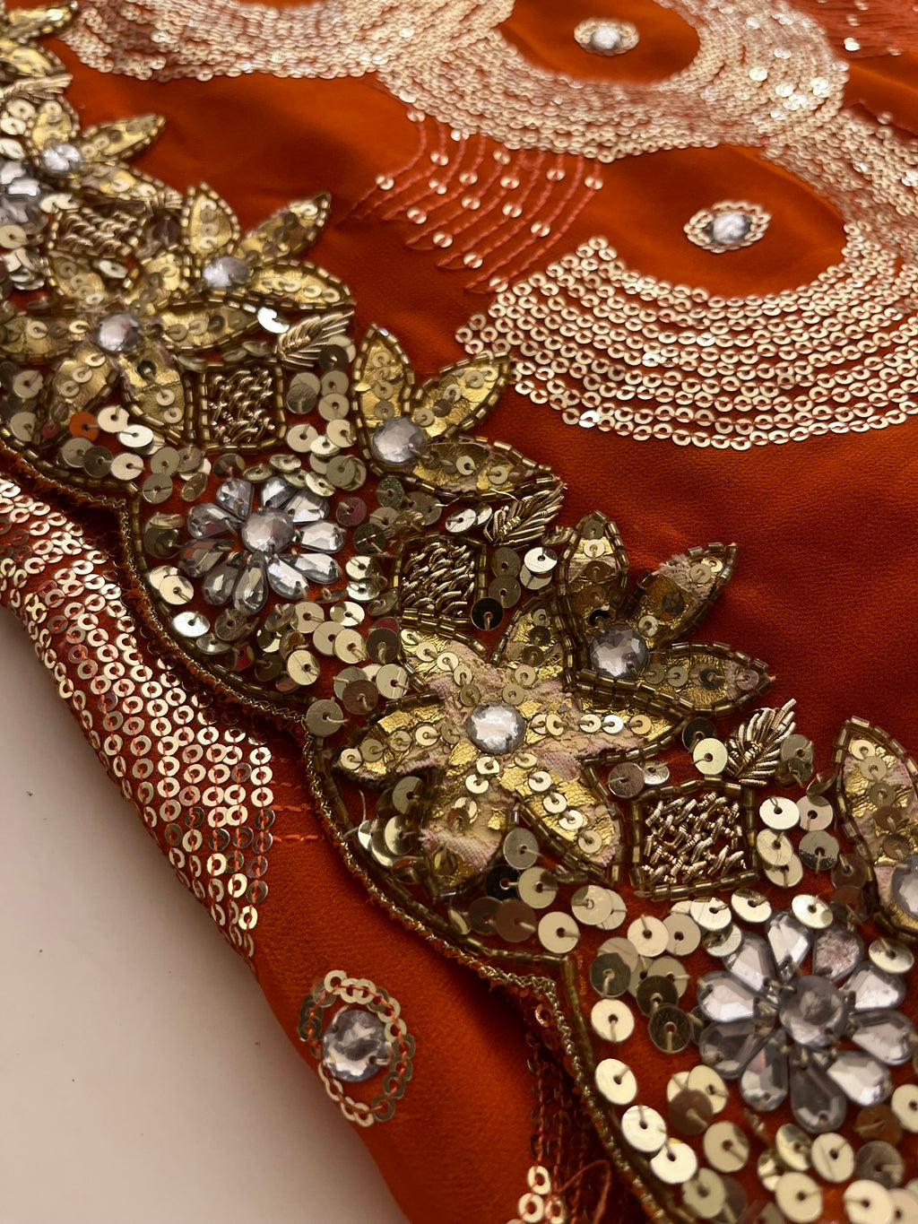 Rust Orange Saree
