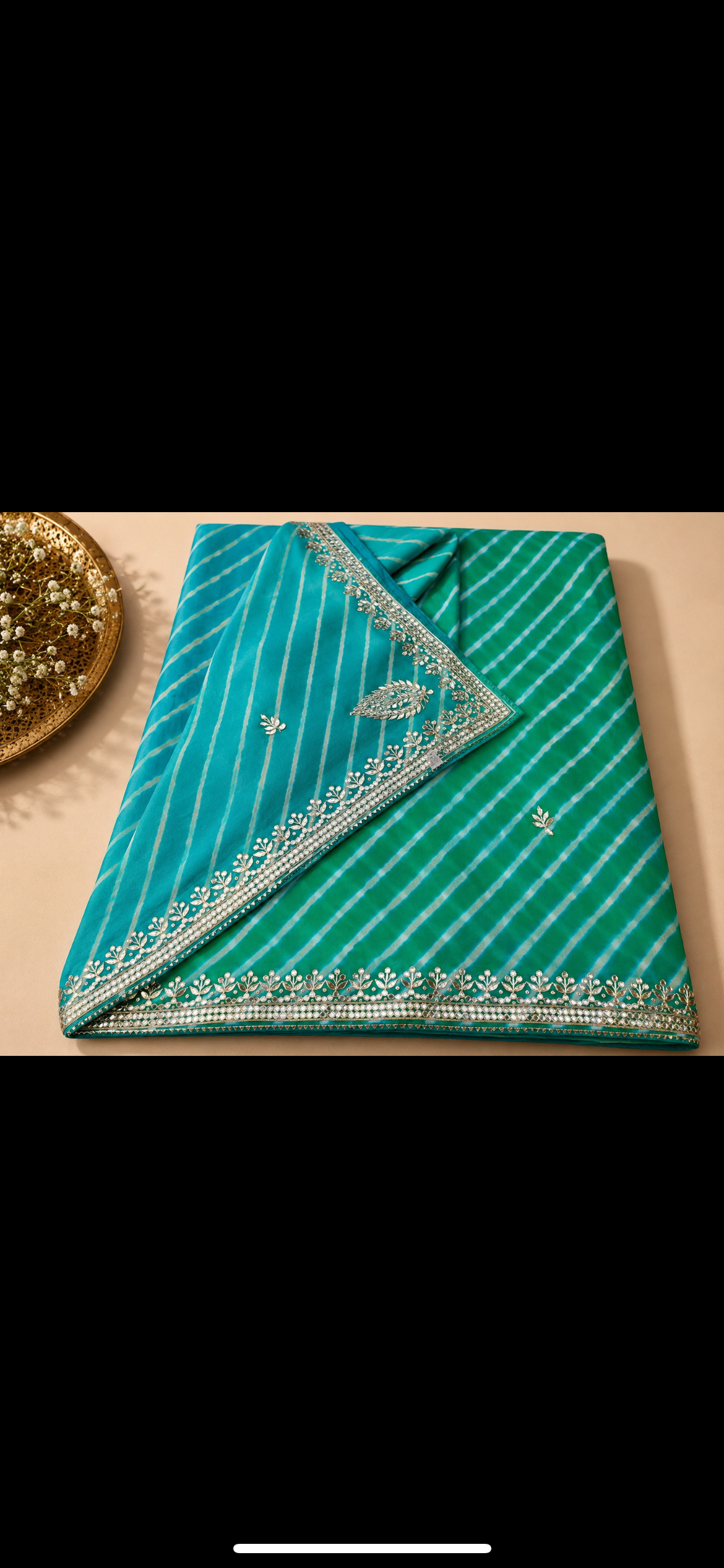 Sea green Leheriya’s sari