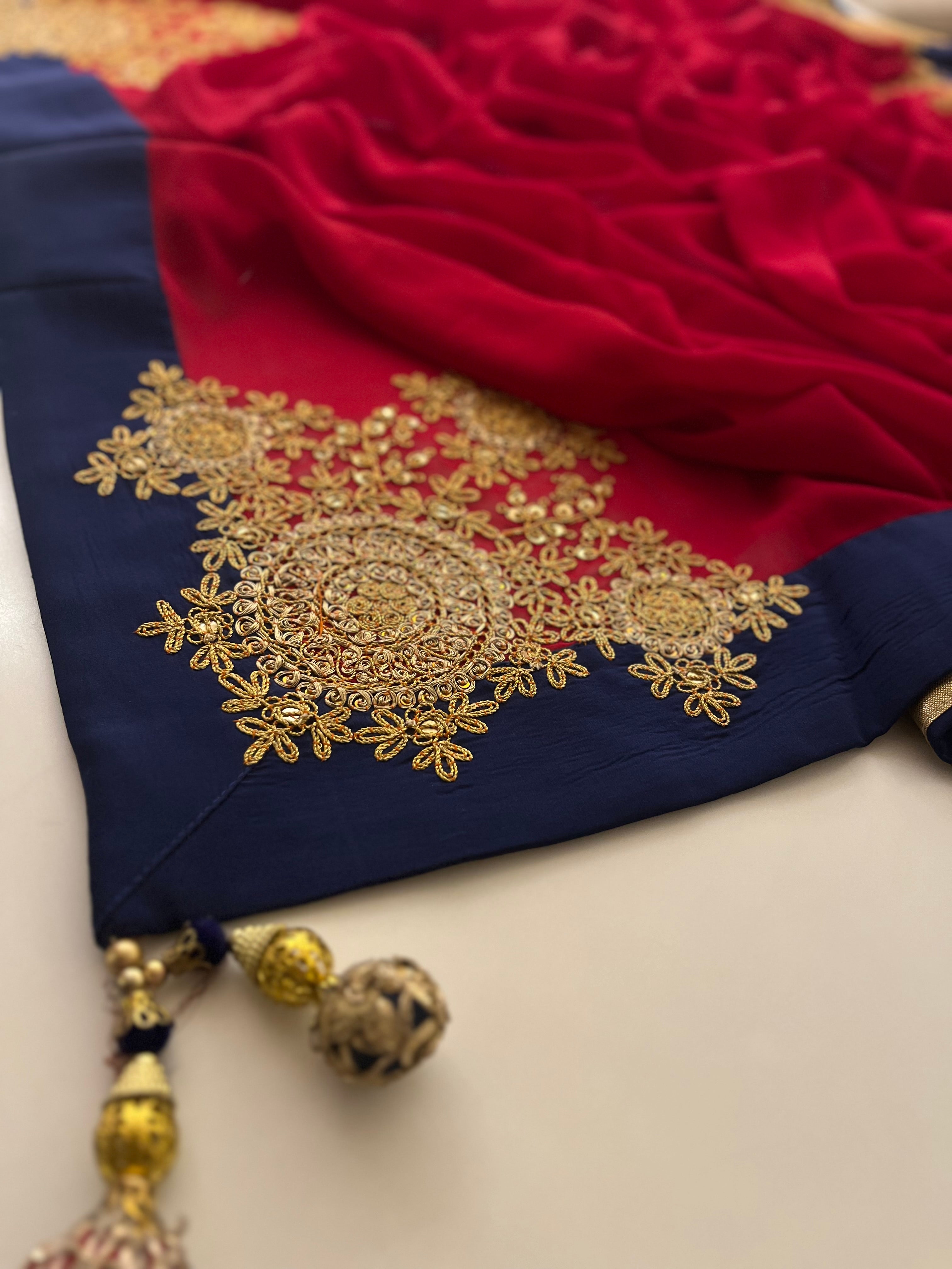 Sabya Red Saree
