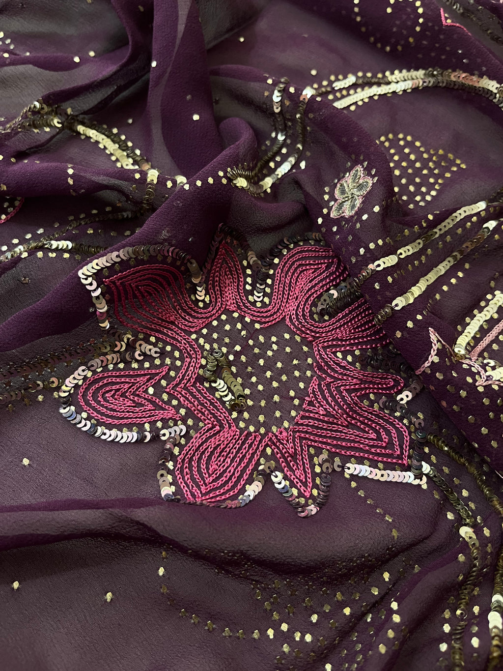 Grape Pure Georgette Saree