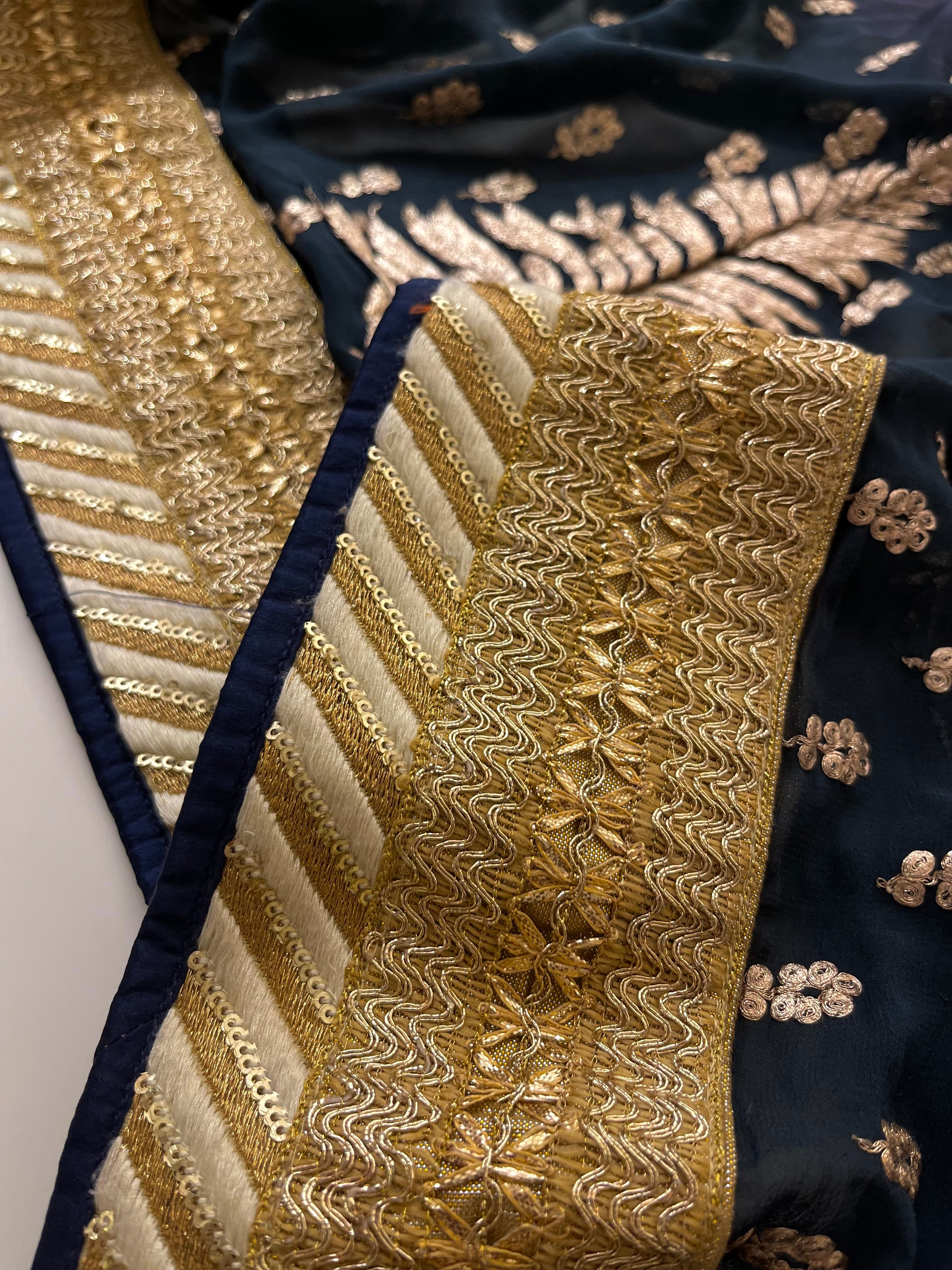 navy&wine heavy saree
