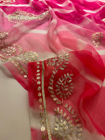Lehriya handwork saree