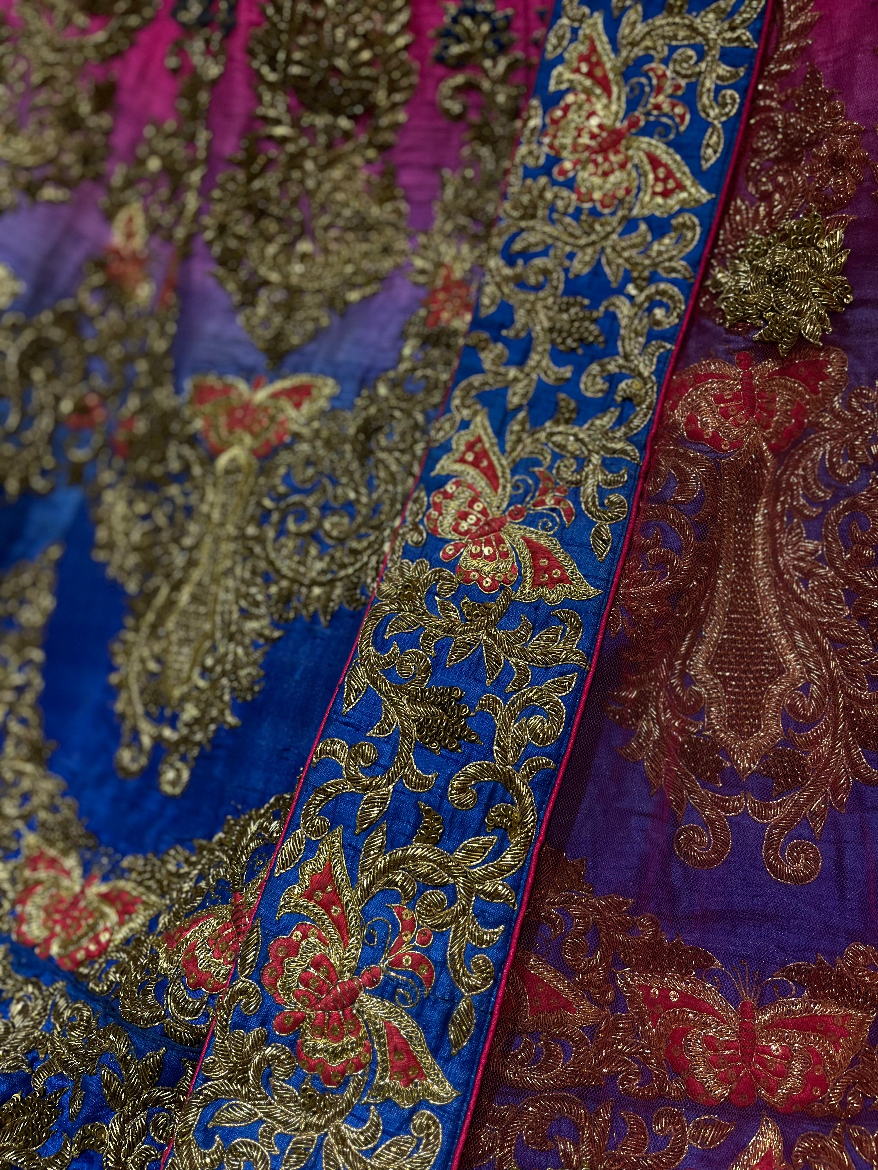 Pink Blue Ombré Lehenga Set