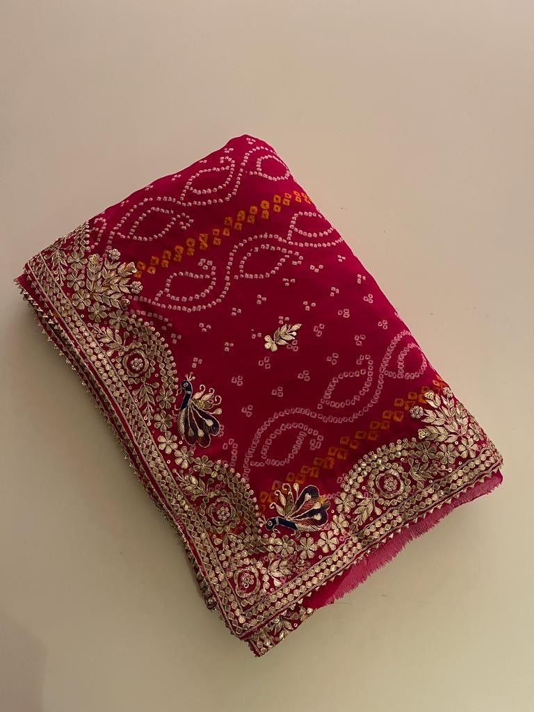 Bandhani Pure georgette saree