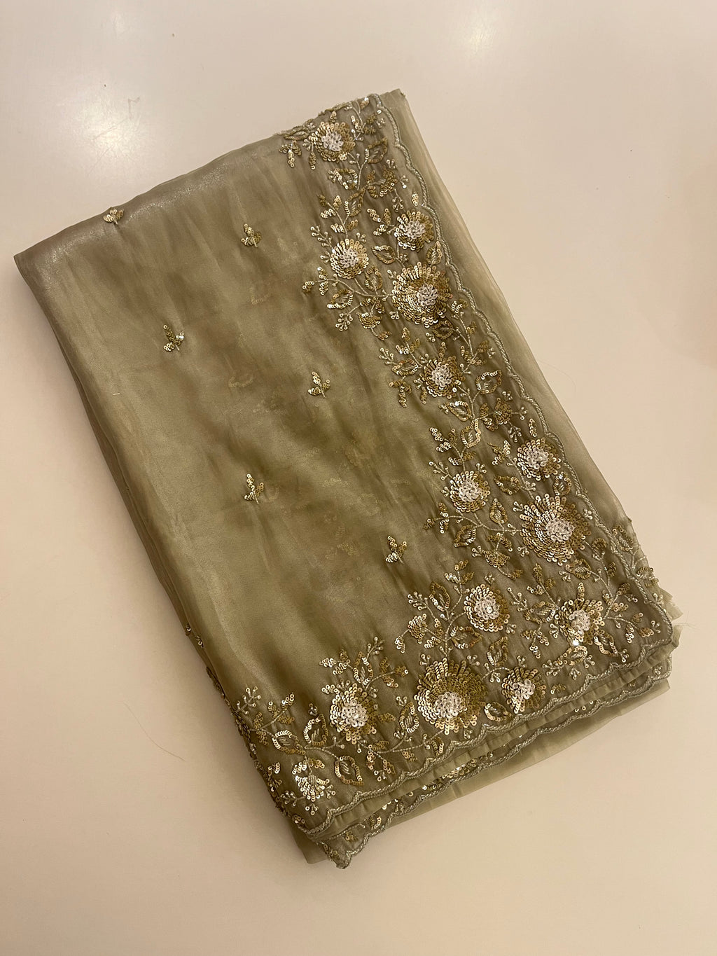 mehendi green tissue saree