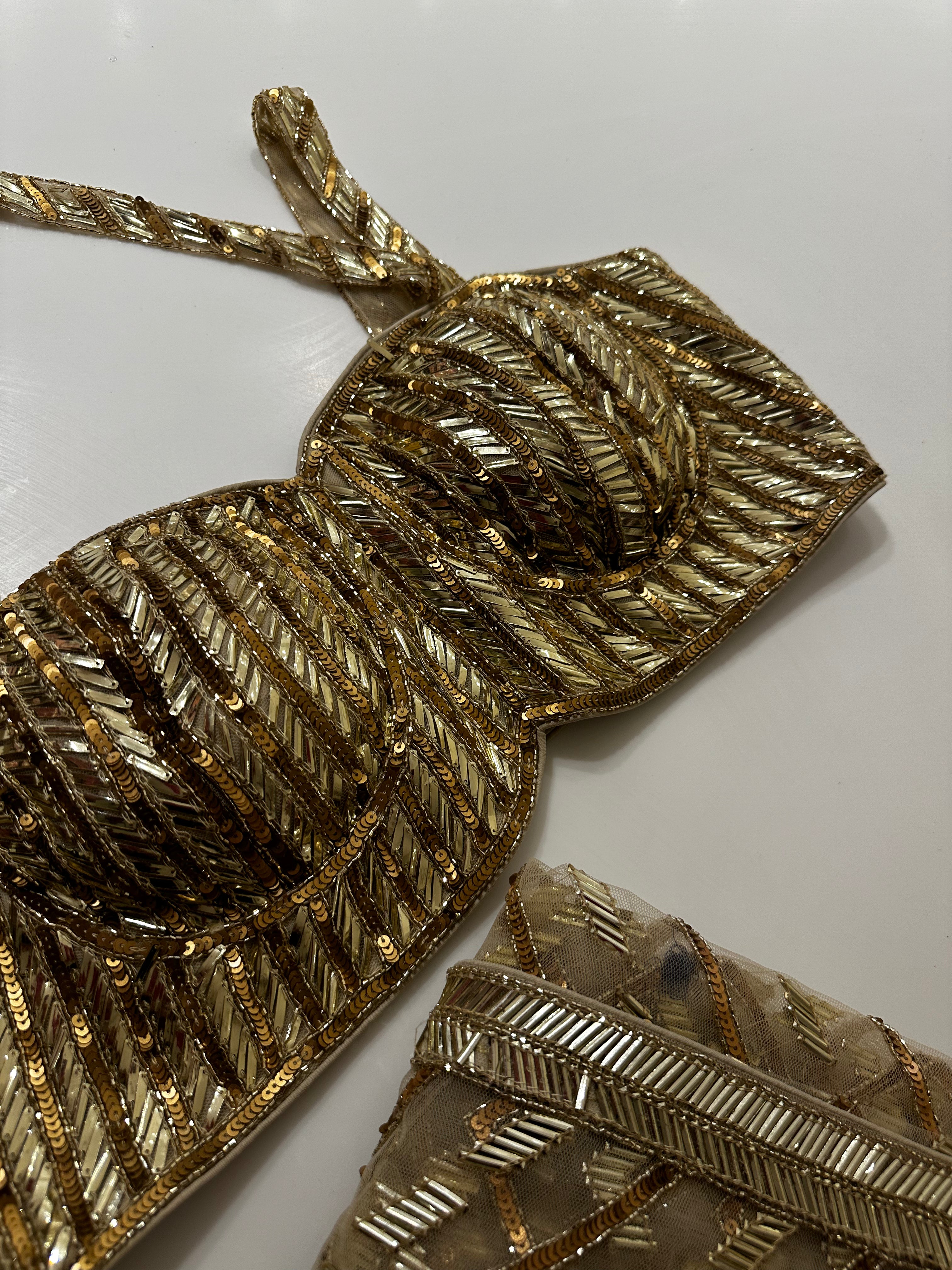 Cleopatra Gold Saree