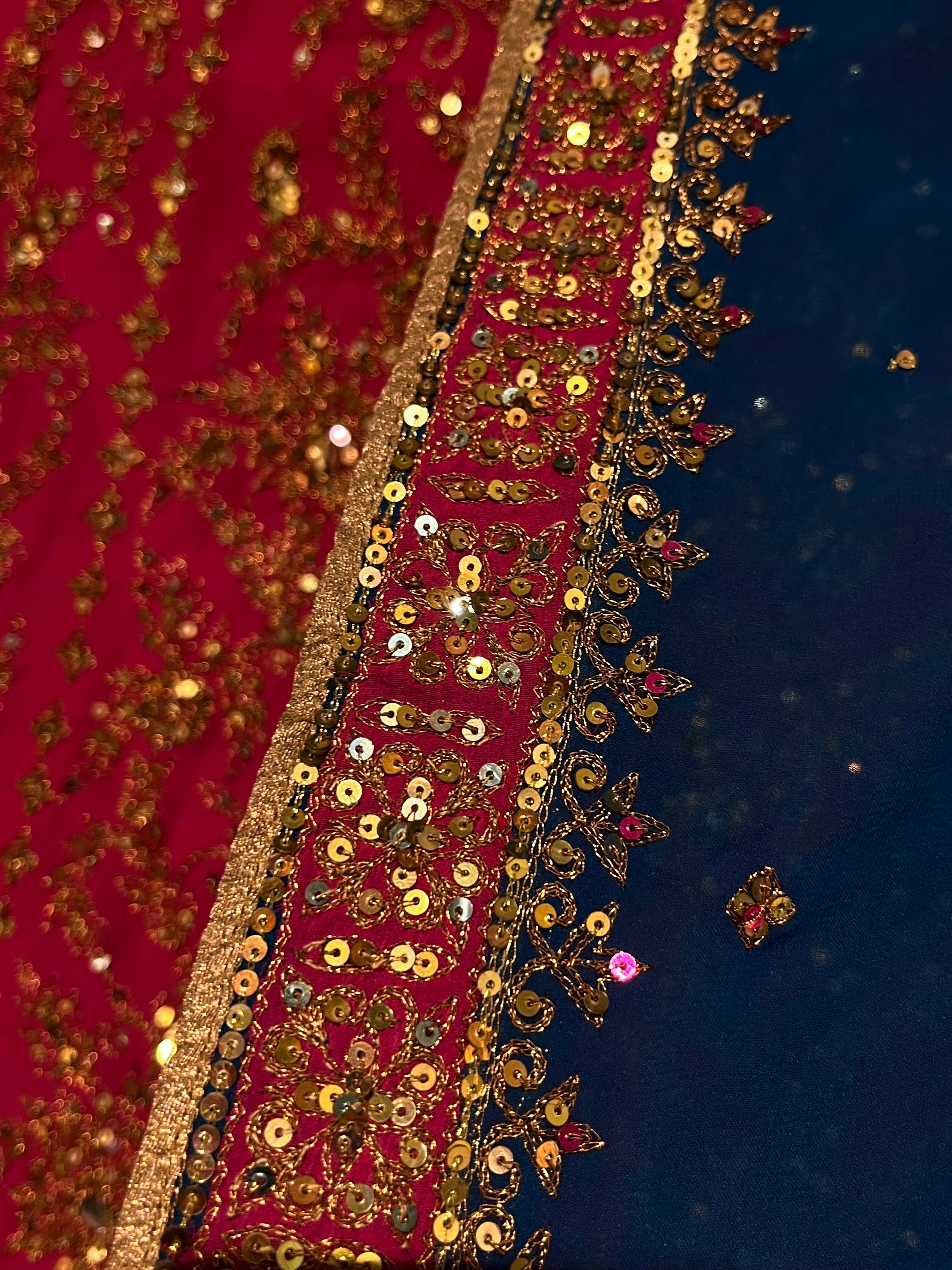 Pink Nd Blue Girly Lehenga Set