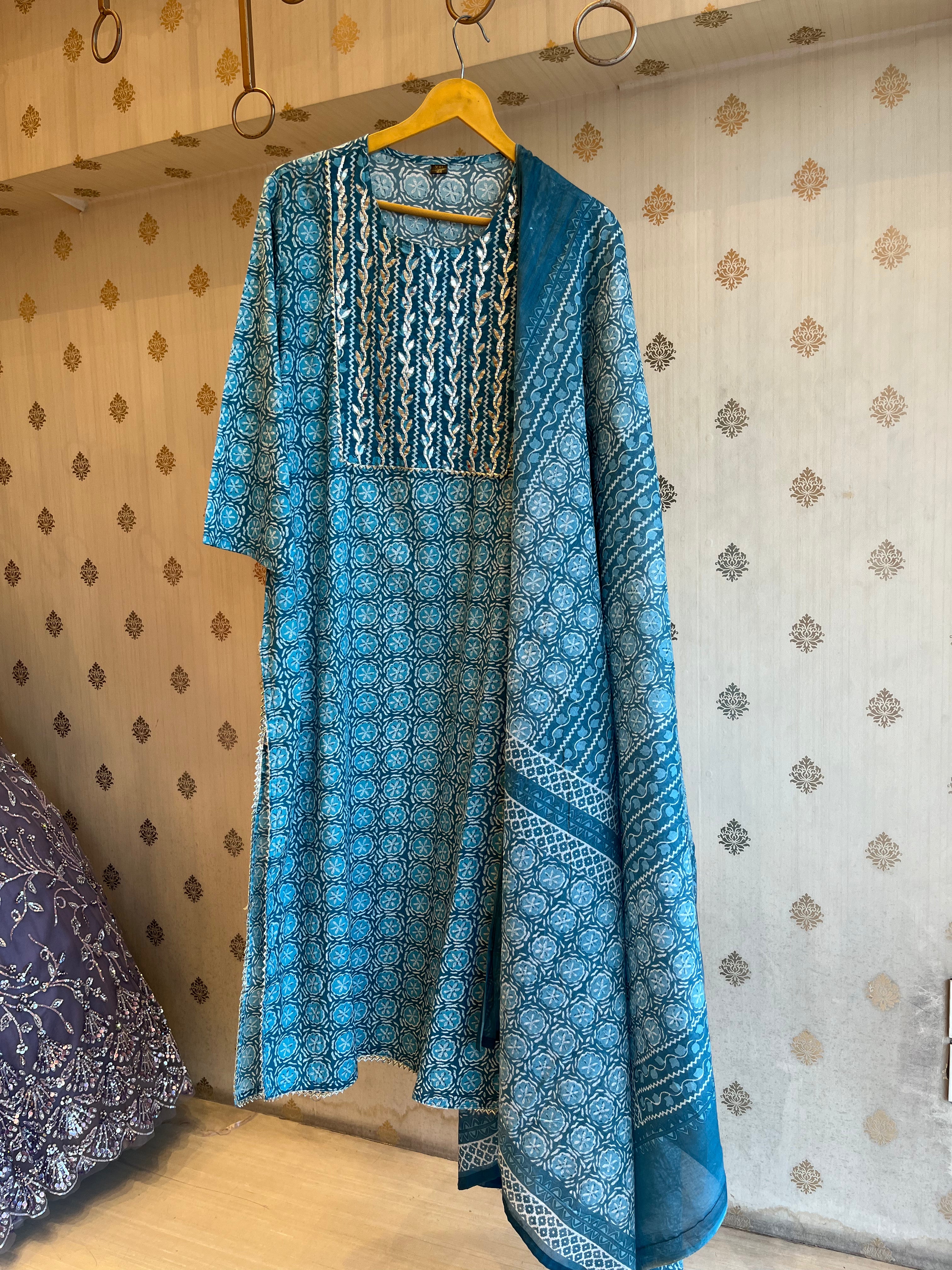Hues of Blue Kurti and Dupatta