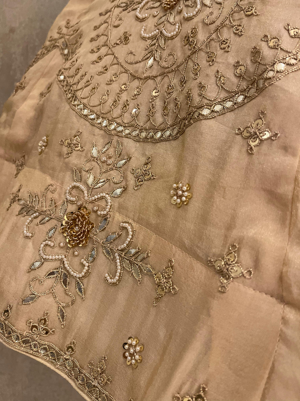 Peach Gotta Patti Lehenga Set