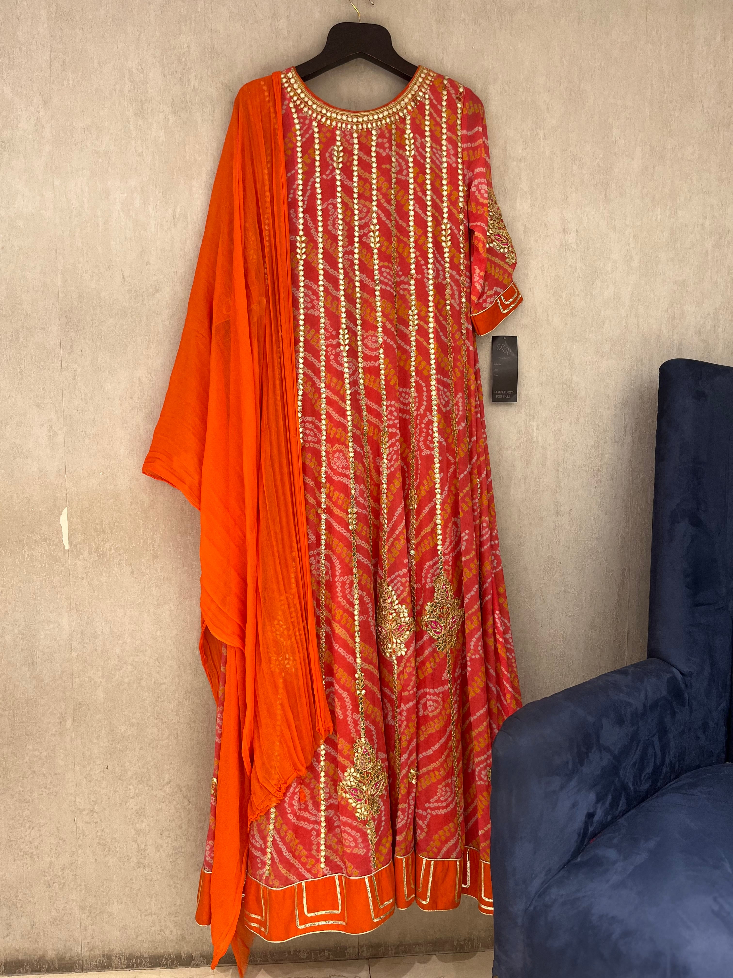 Orange Chinnon Suit