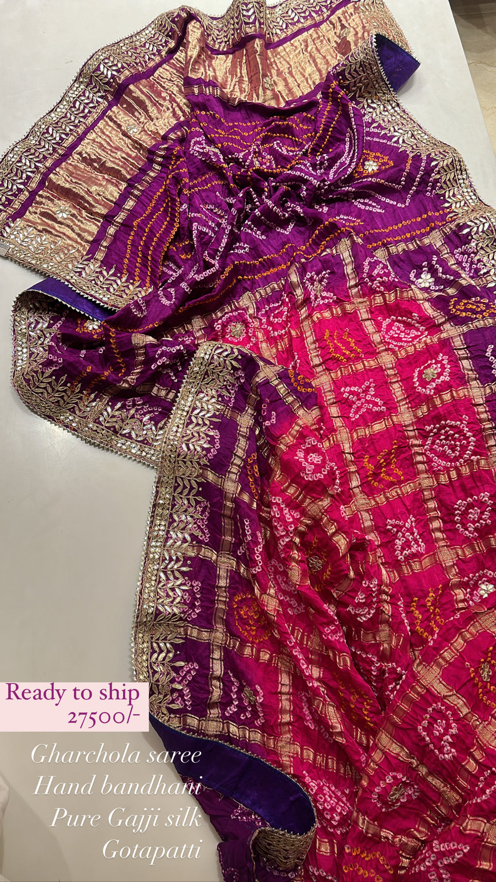 Gajji silk Gharchola saree