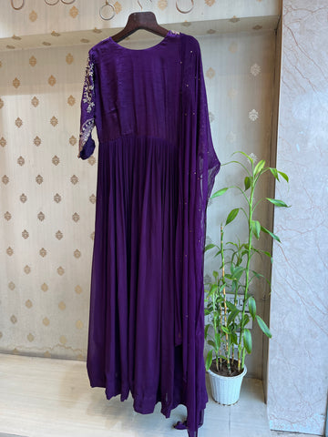 Violet Anarkali Set