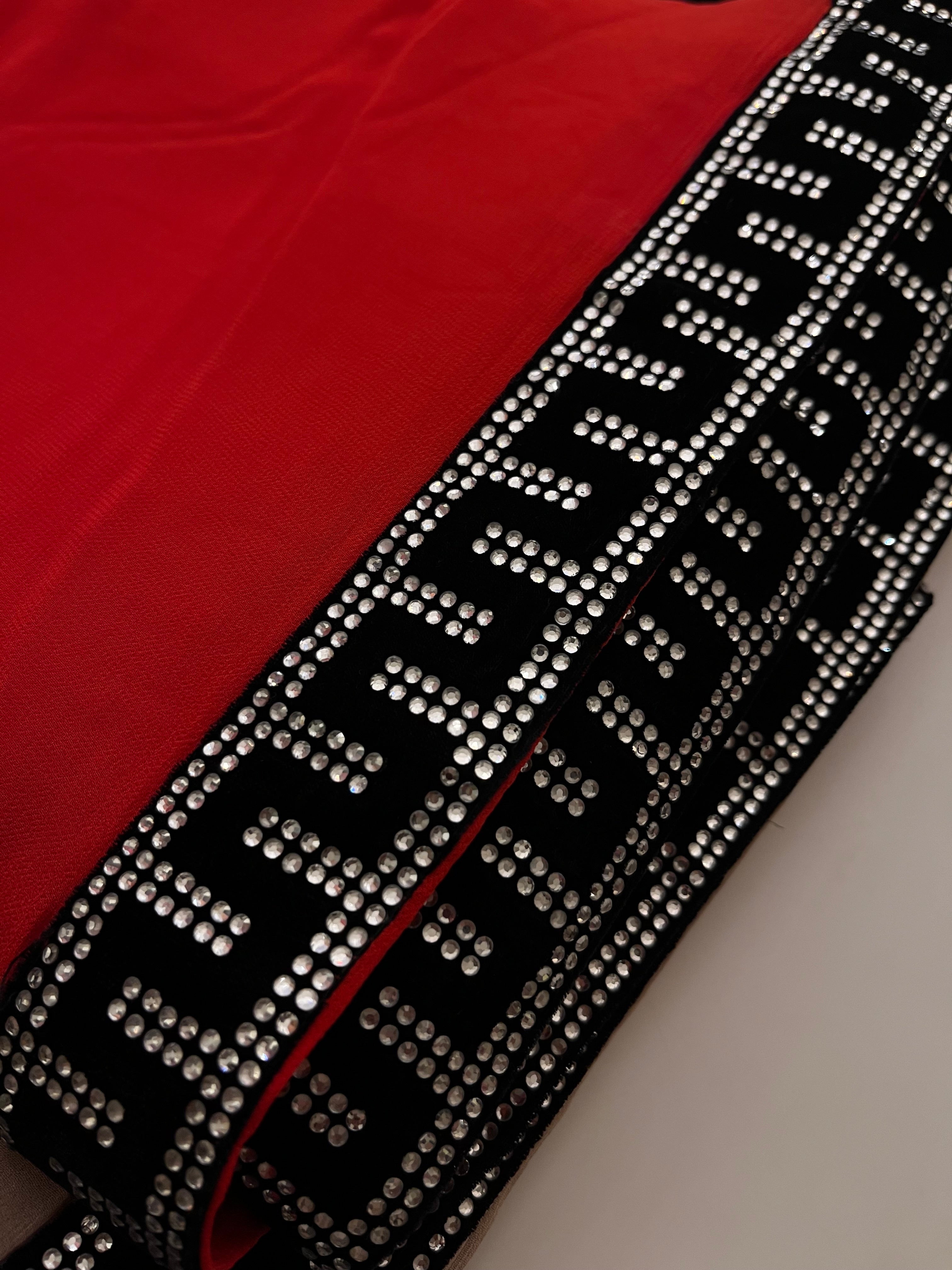 sunset ombré satin crape saree