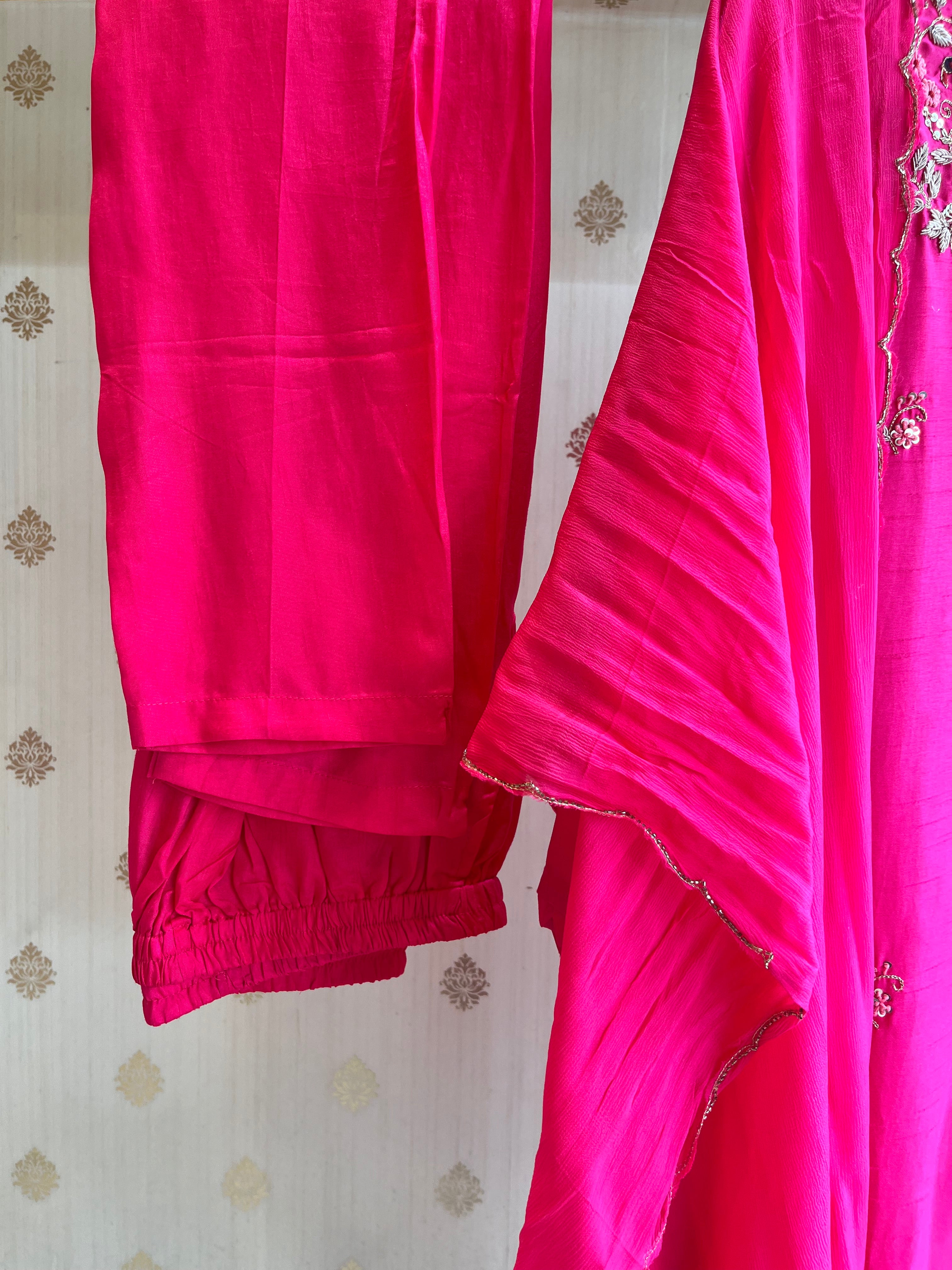 Raani Pink Peacock Suit set