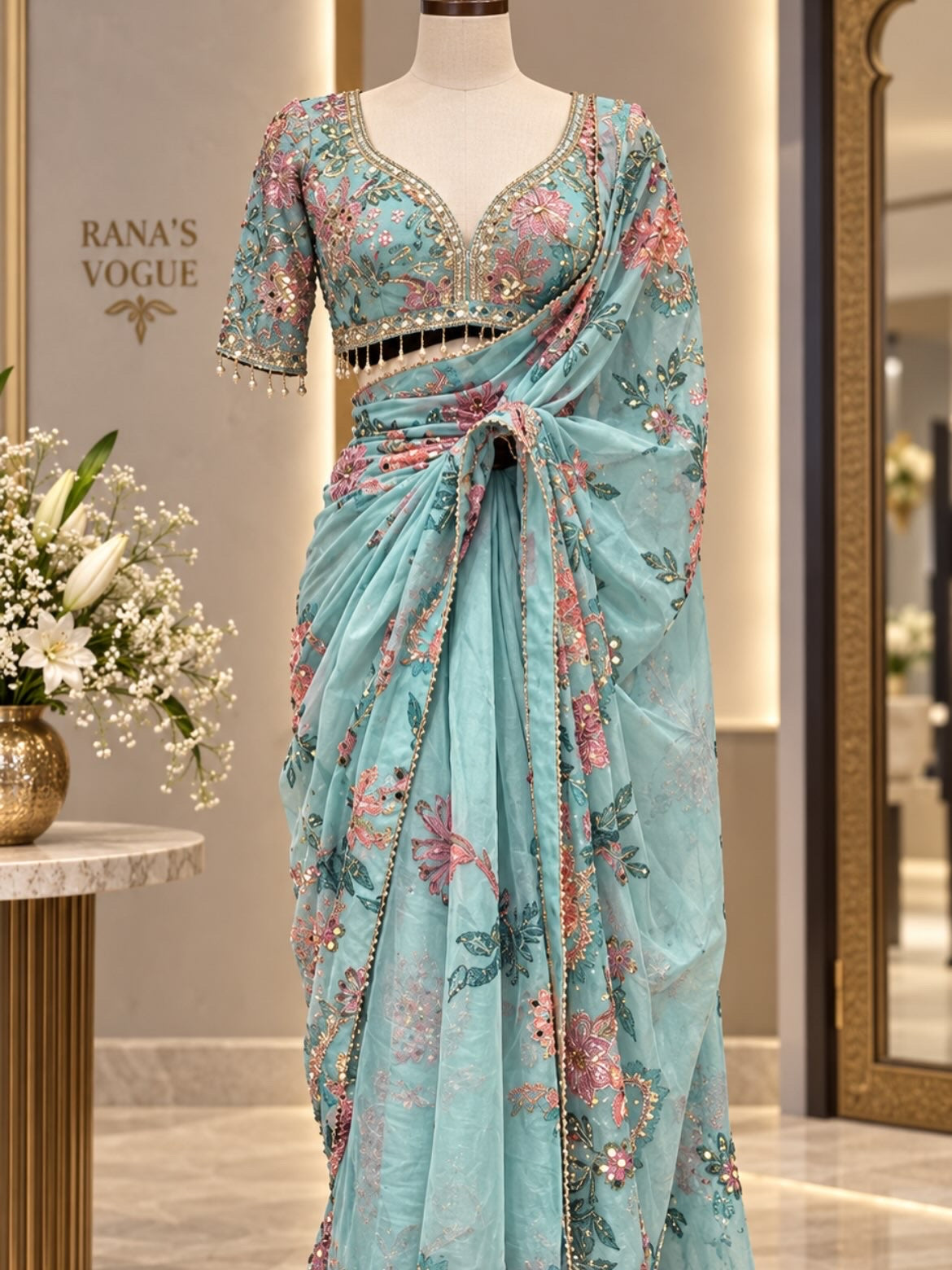 Mahima flora organza sari