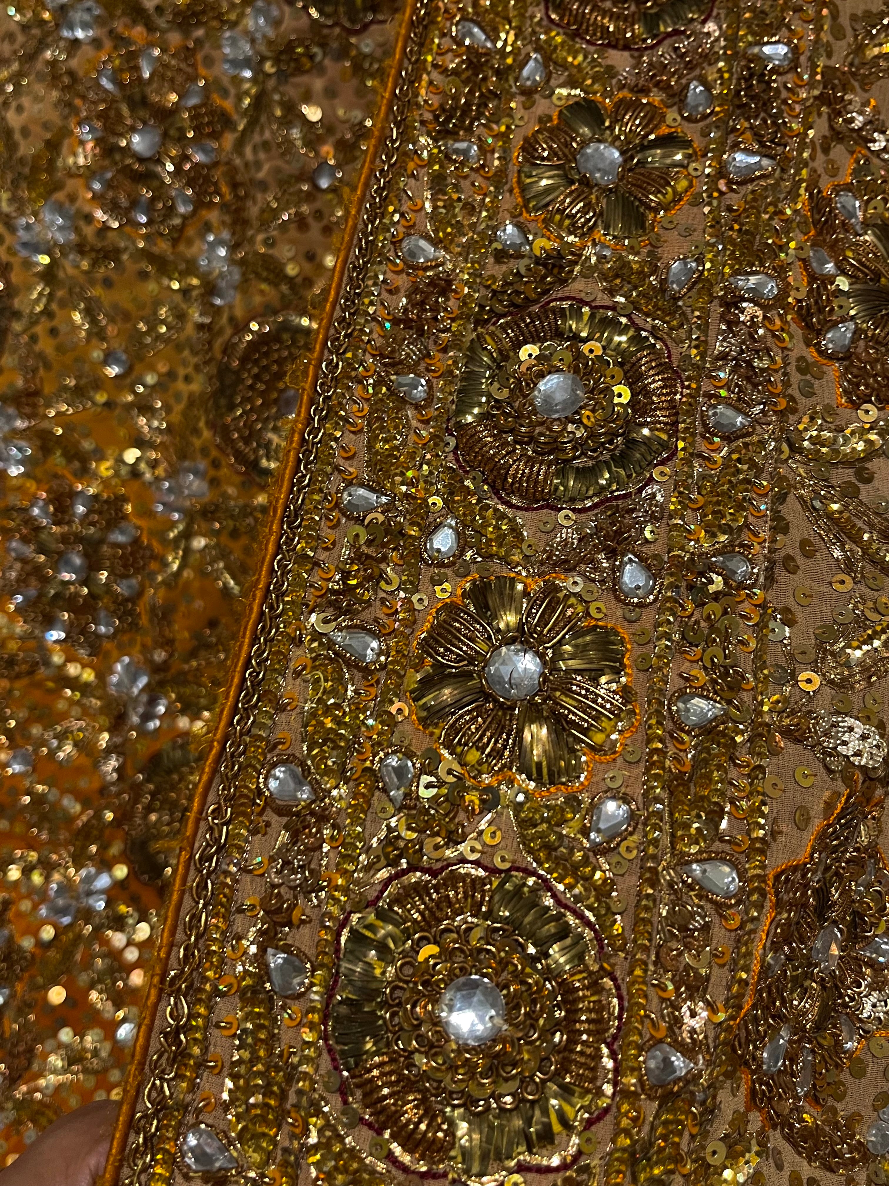 Golden Yellow Zardozi Bridal Lehenga Set