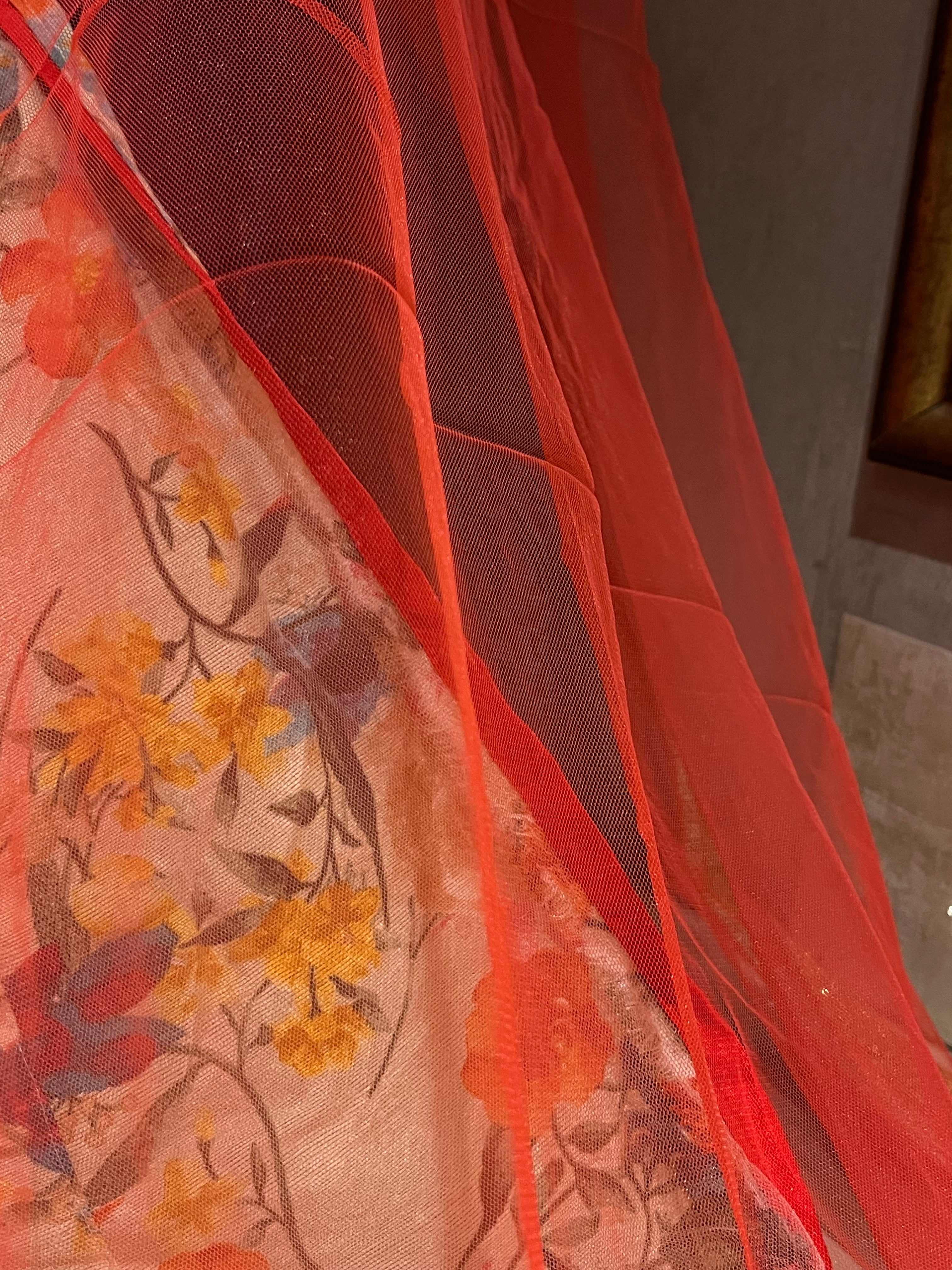 Printed Peach lehenga set