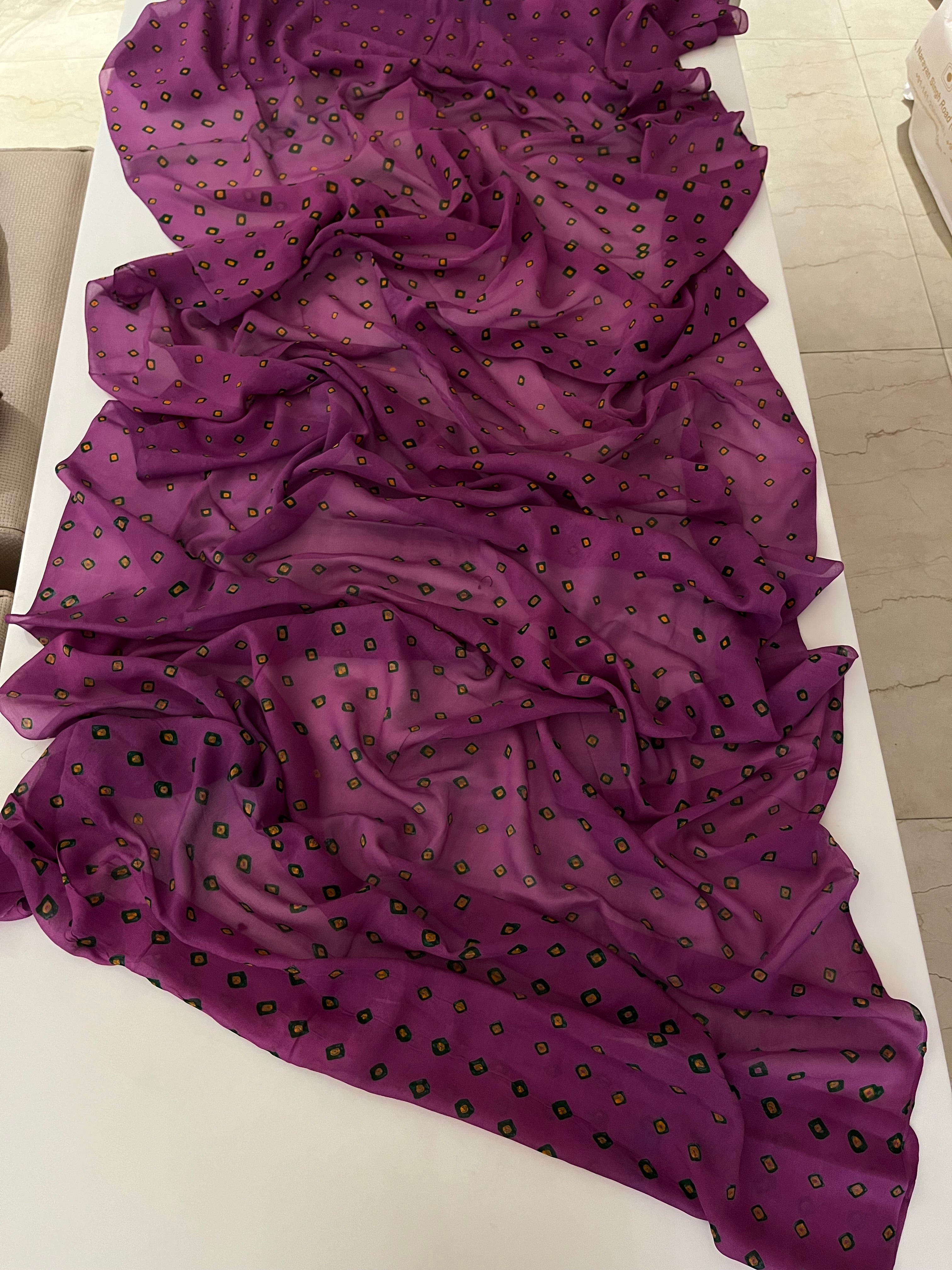 magenta Bandej saree
